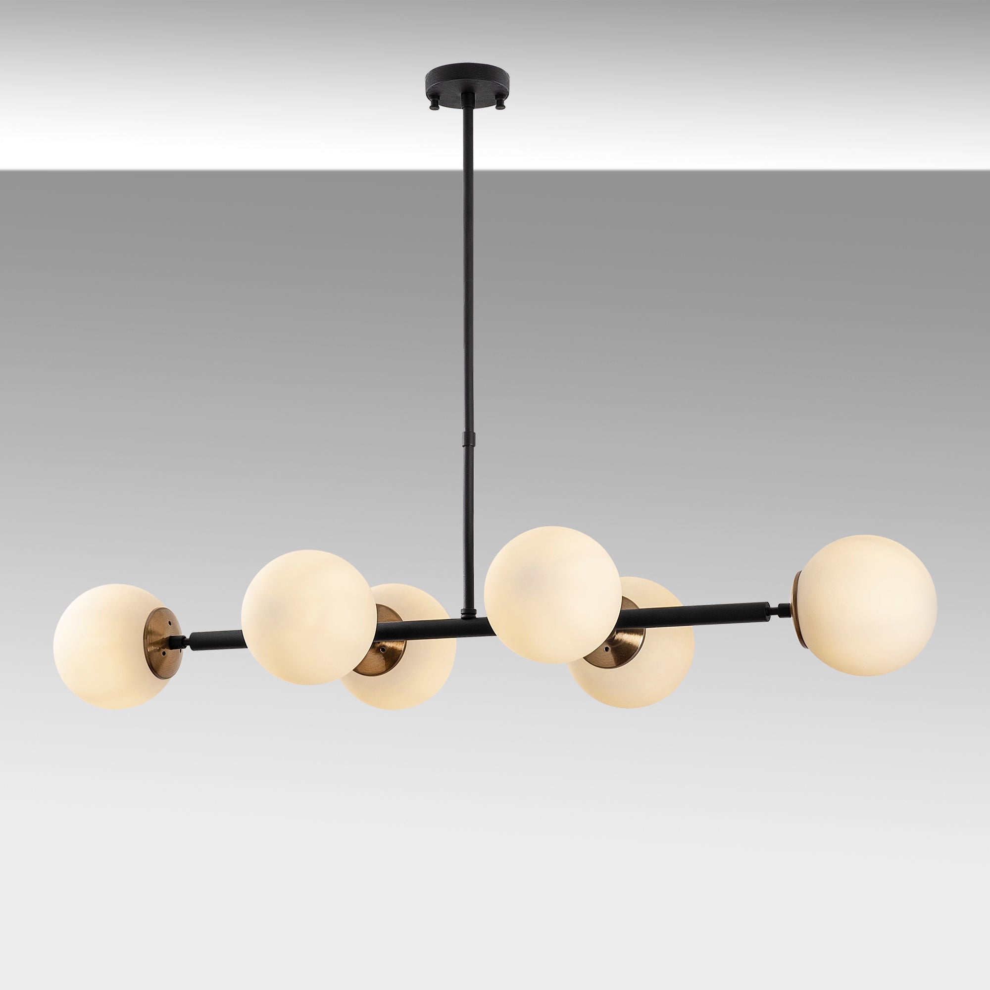 Candeeiro de Teto Industrial – 110 x 40 x 35-66 cm – Preto e Creme Antigo – Metal