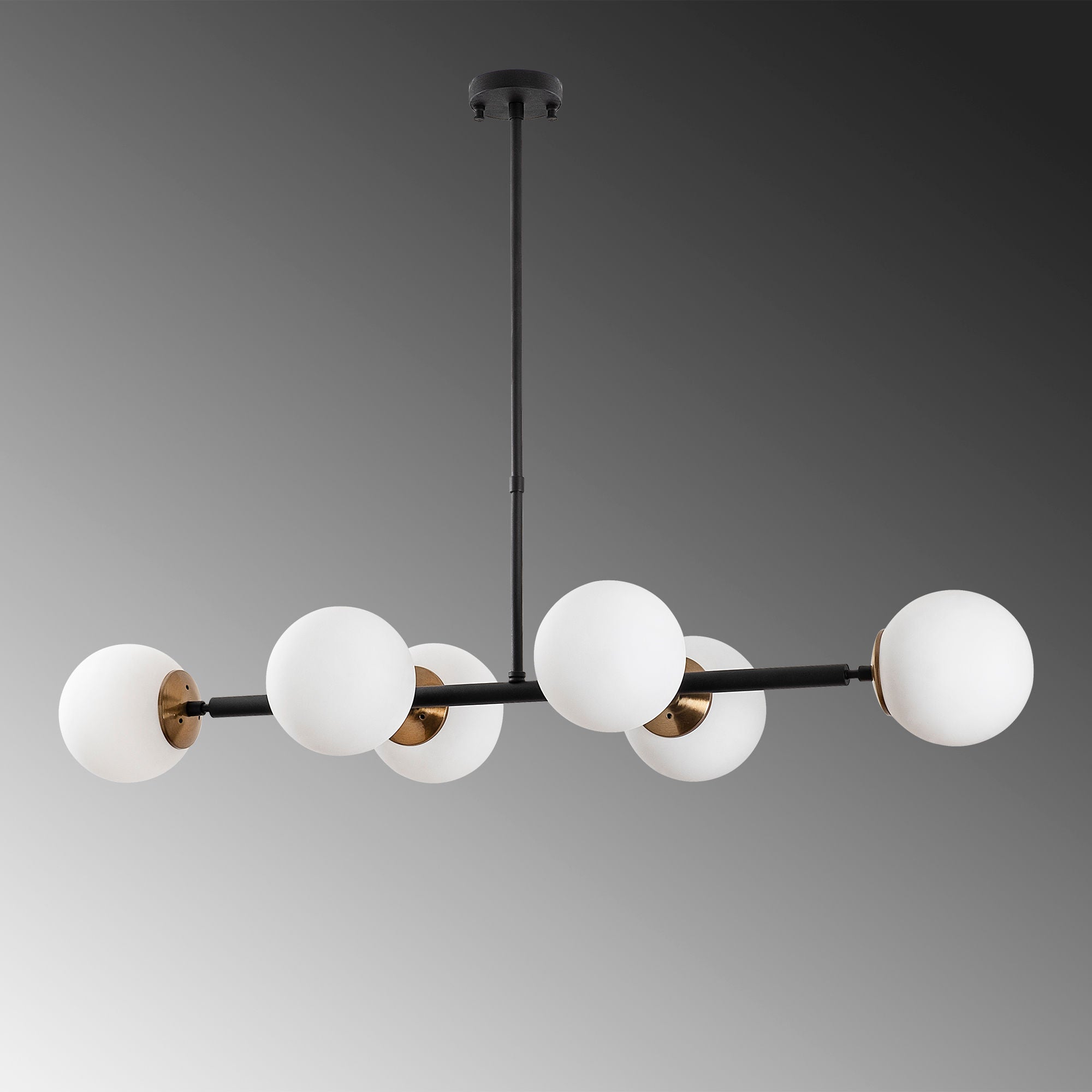 Candeeiro de Teto Industrial – 110 x 40 x 35-66 cm – Preto e Creme Antigo – Metal
