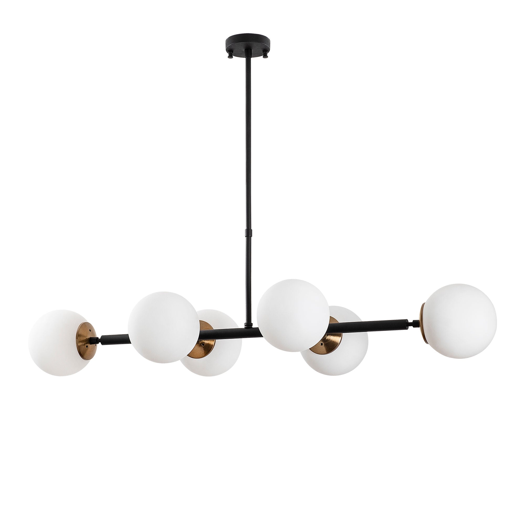Candeeiro de Teto Industrial – 110 x 40 x 35-66 cm – Preto e Creme Antigo – Metal