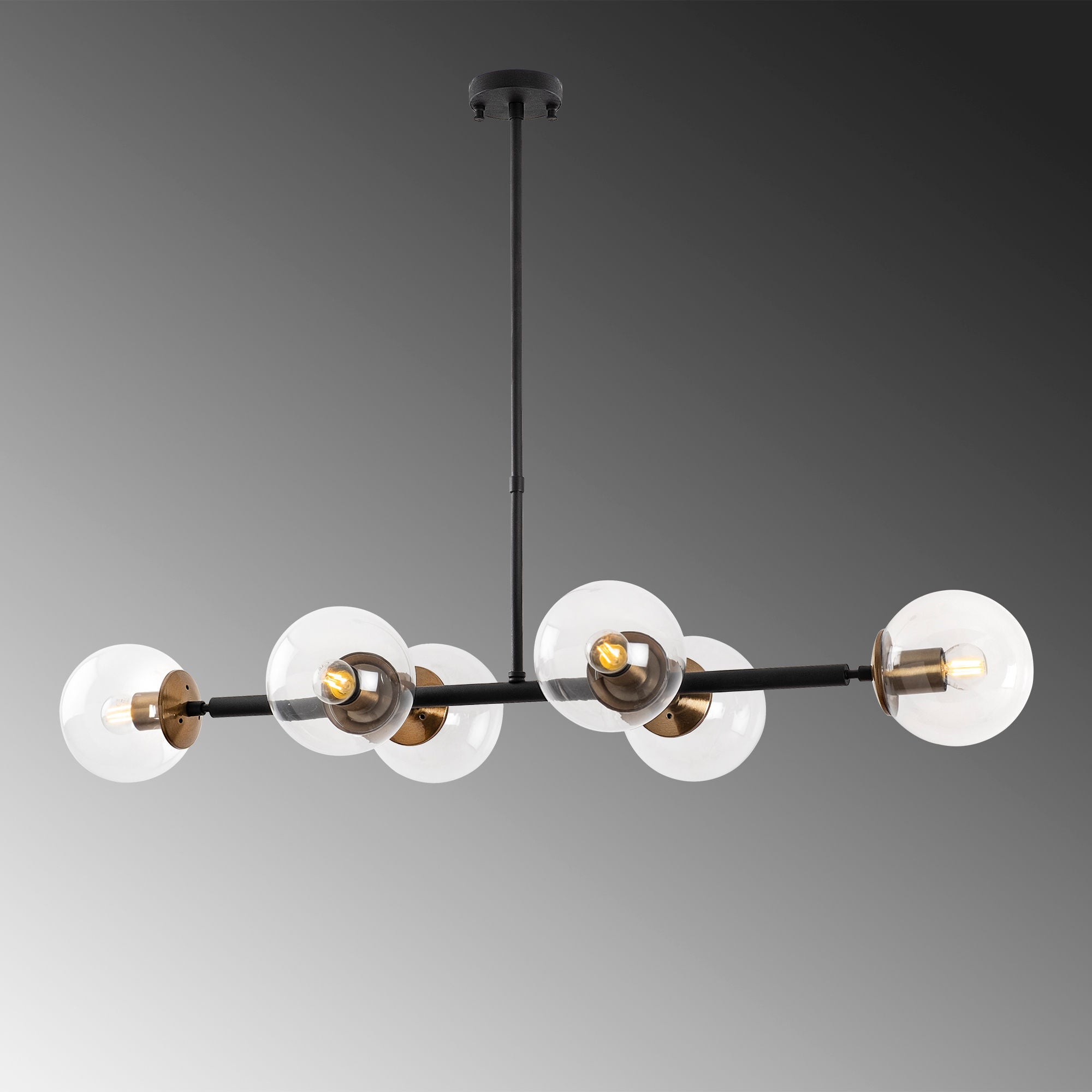 Candeeiro de Teto industrial moderno – 110 x 40 x 35-66 cm – preto e antigo – metal