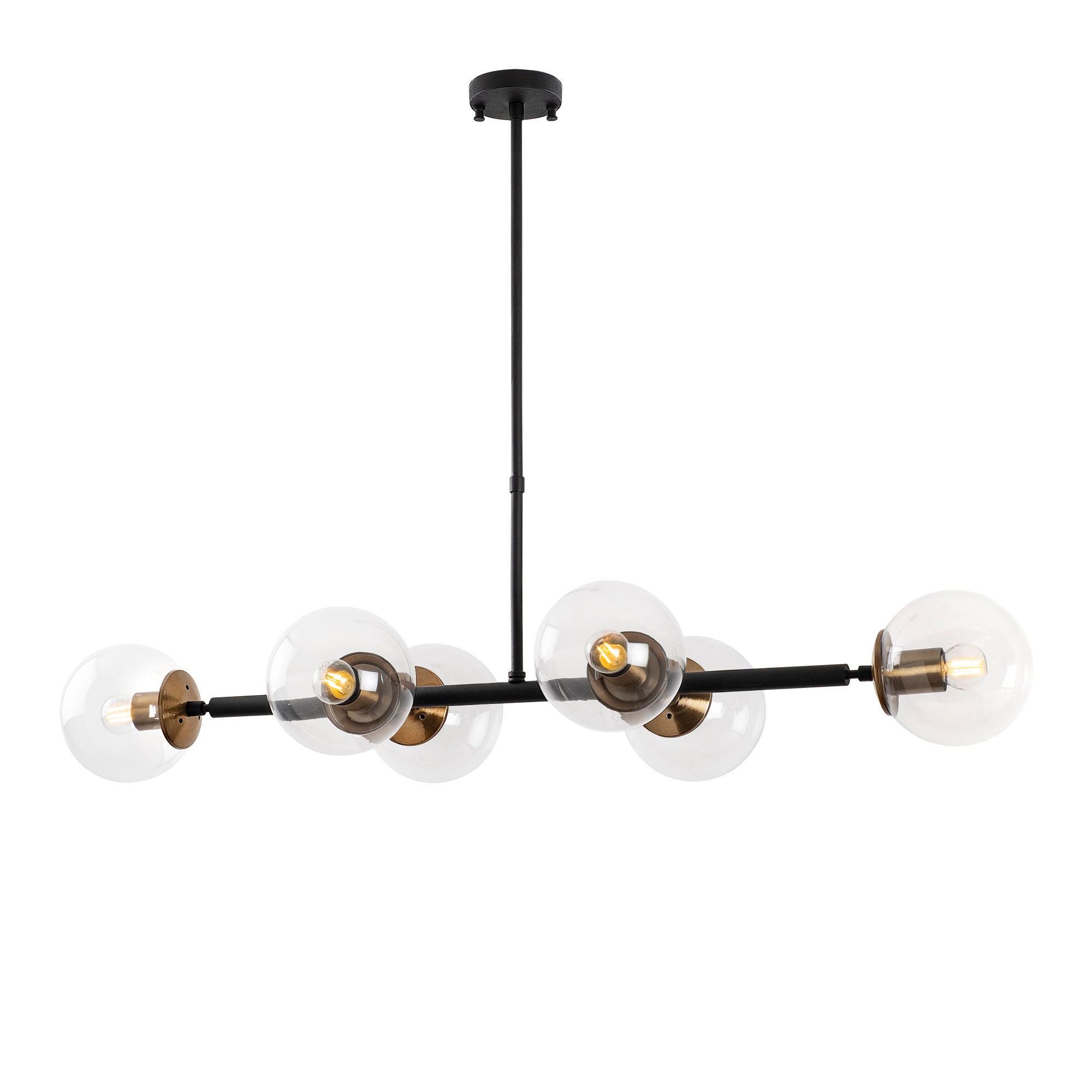 Candeeiro de Teto industrial moderno – 110 x 40 x 35-66 cm – preto e antigo – metal