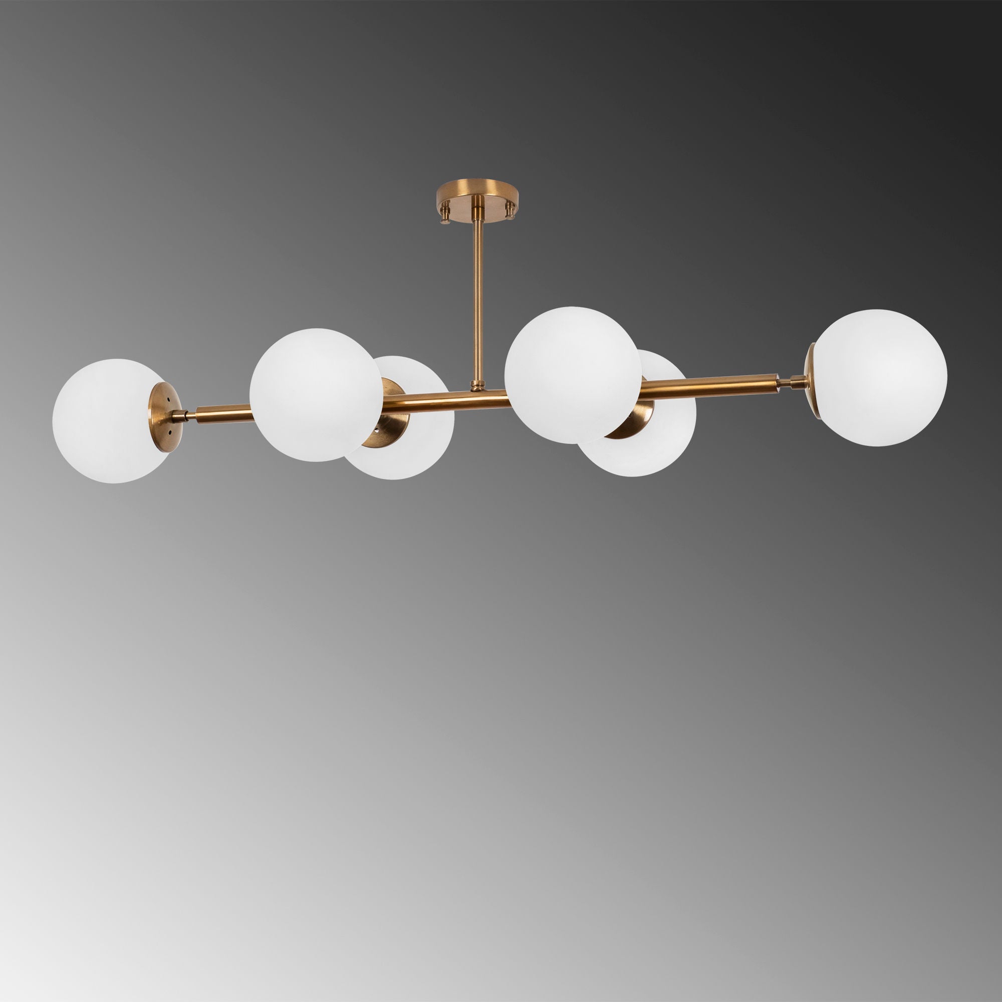 Candeeiro de Teto – 110 x 40 x 35 cm – Cobre – Metal e Vidro