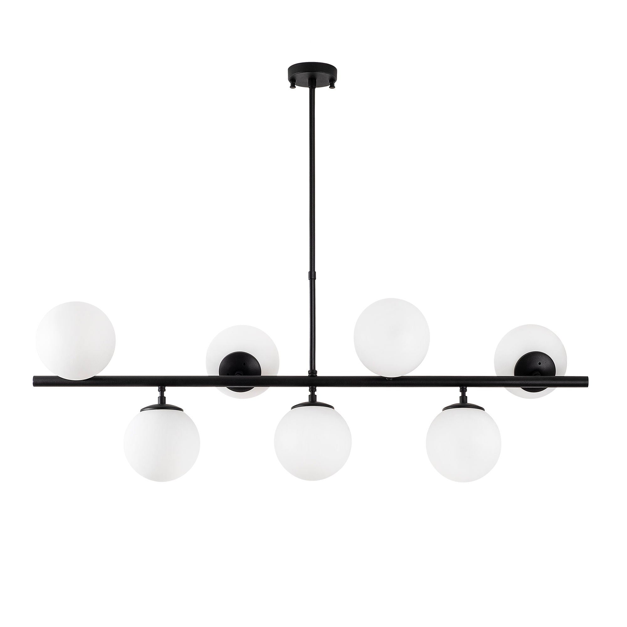 Candeeiro de Teto – 113 x 40 x 46-85 cm – Preto – Metal e Vidro