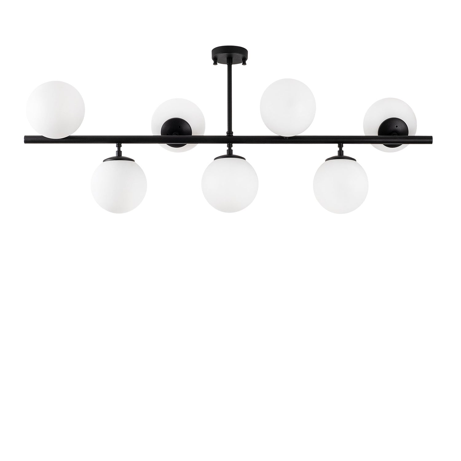 Candeeiro de Teto moderno – 113 x 40 x 46 cm – preto – metal e vidro