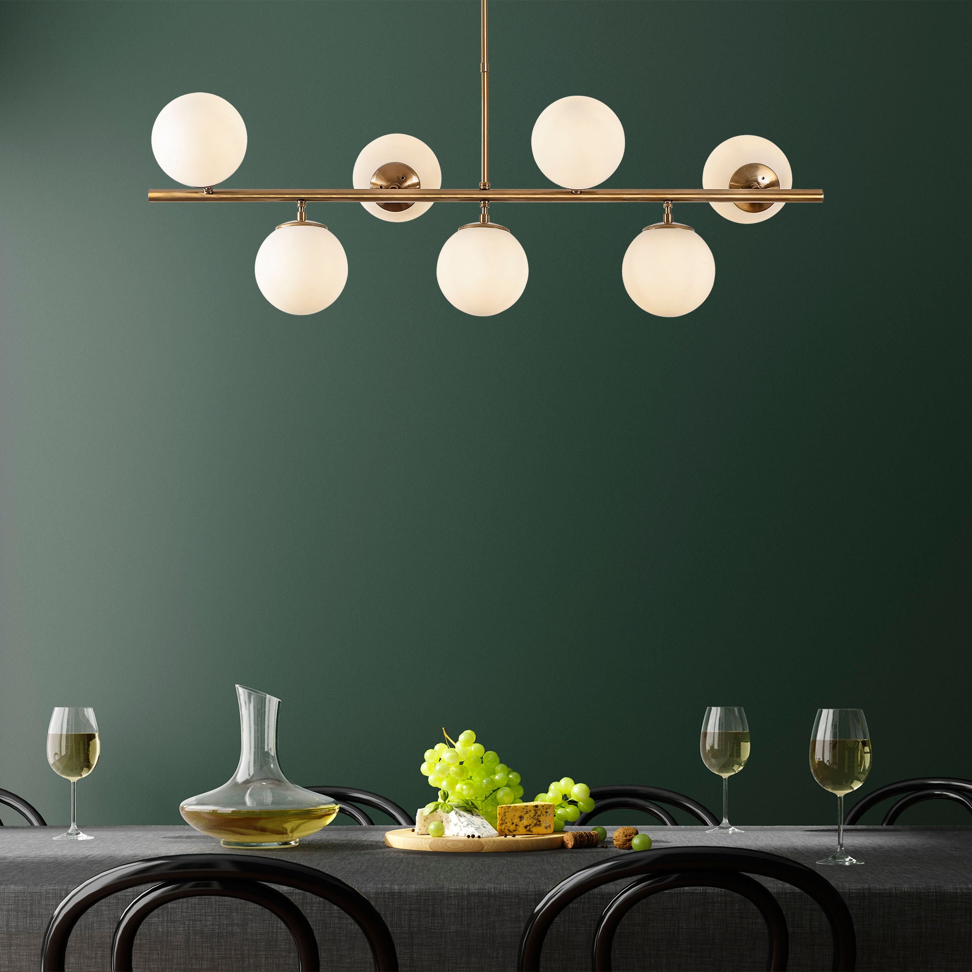 Candeeiro de Teto – 113 x 40 x 46-85 cm – Cobre – Metal