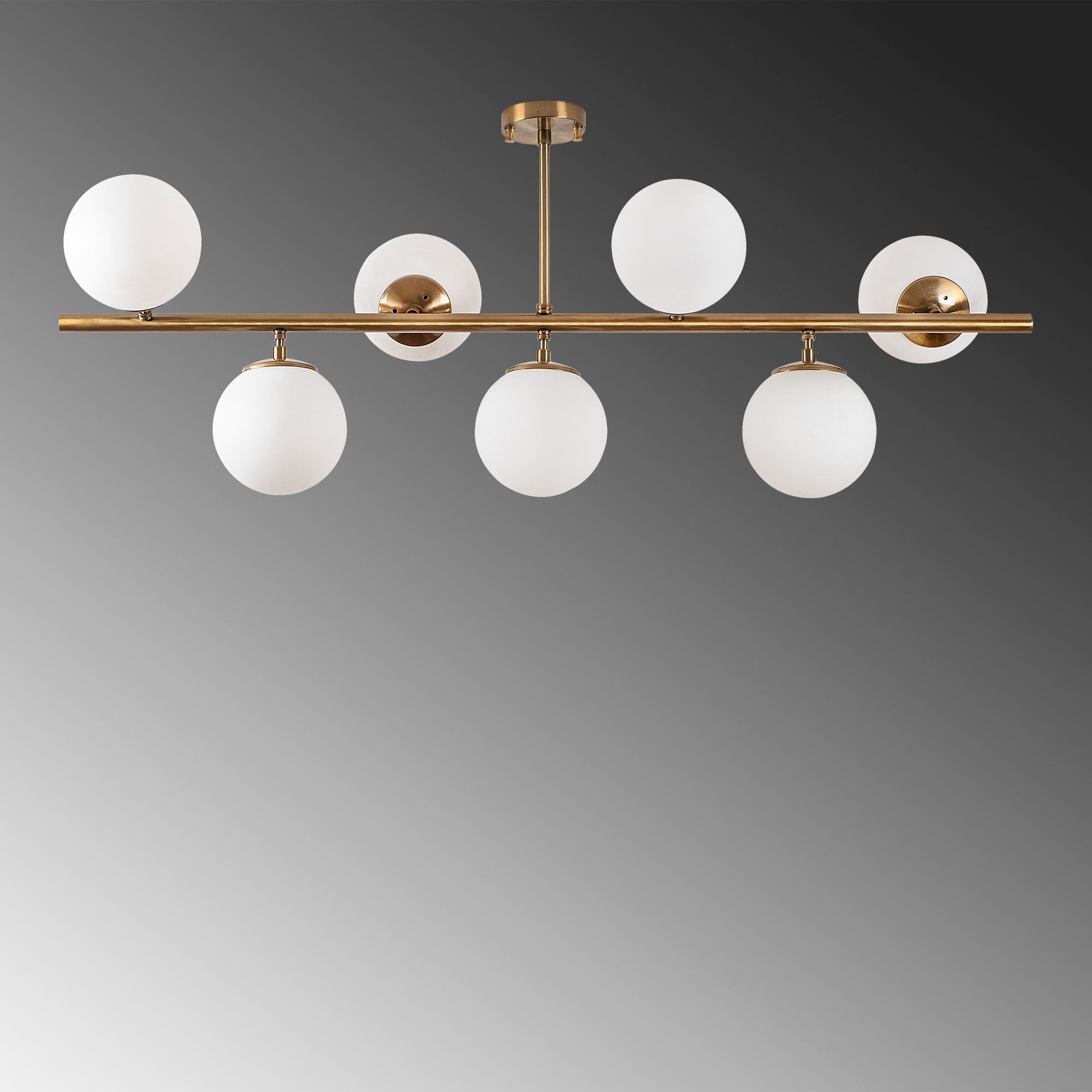 Candeeiro de Teto – 113 x 40 x 46 cm – Cobre – Metal e Vidro