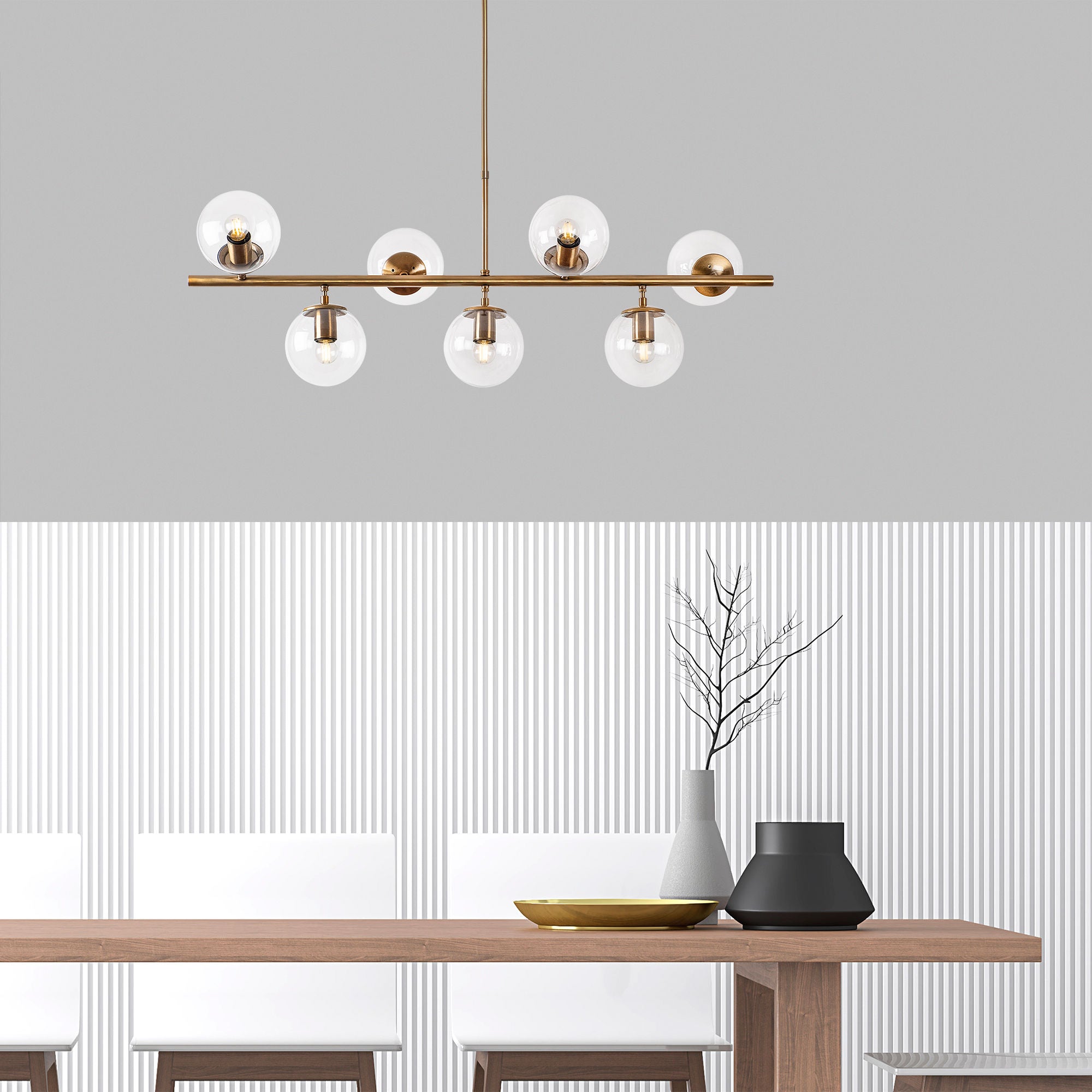Candeeiro de Teto Vintage Elegante – Altura Ajustável 113 x 40 x 46-85 cm – Cobre – Metal
