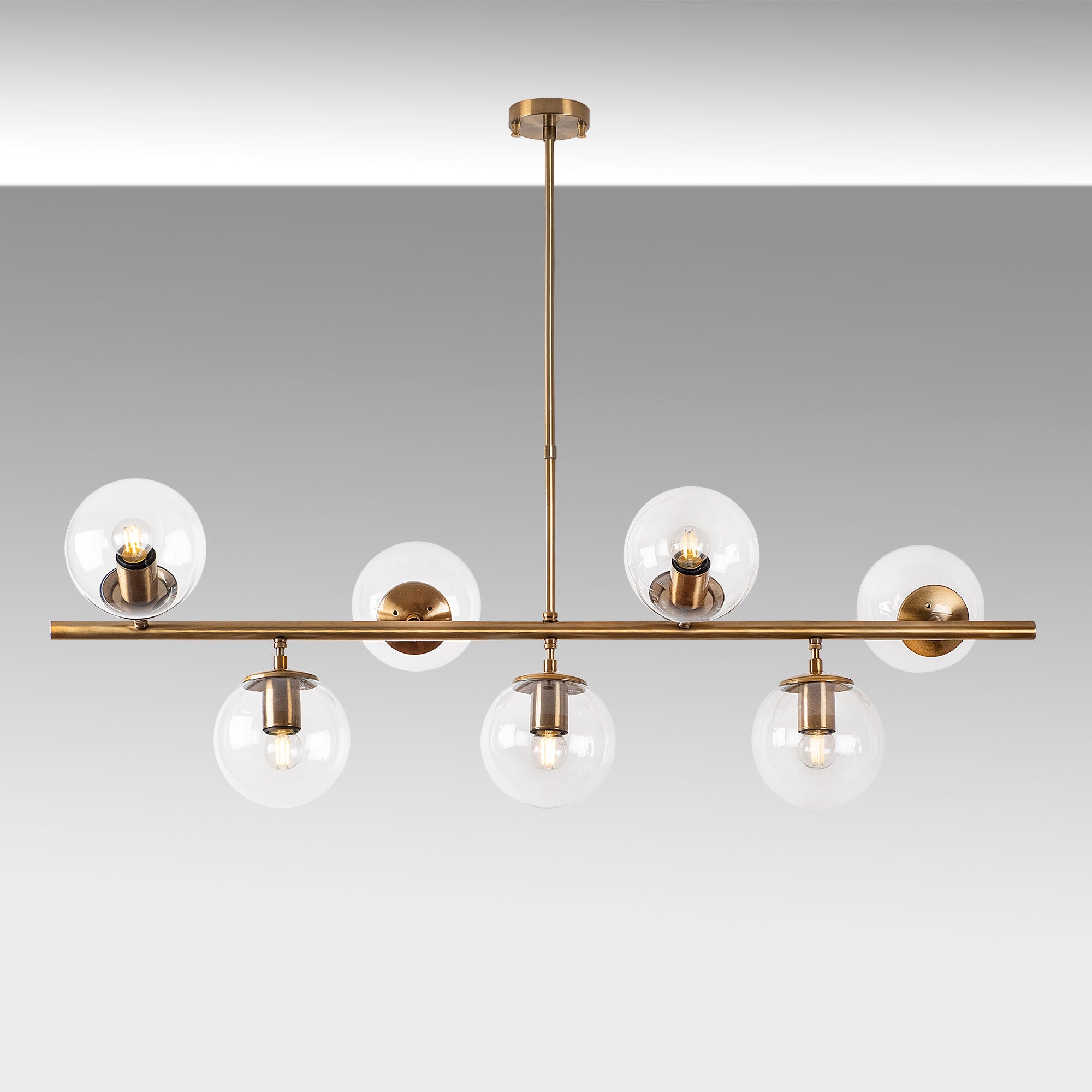 Candeeiro de Teto Vintage Elegante – Altura Ajustável 113 x 40 x 46-85 cm – Cobre – Metal