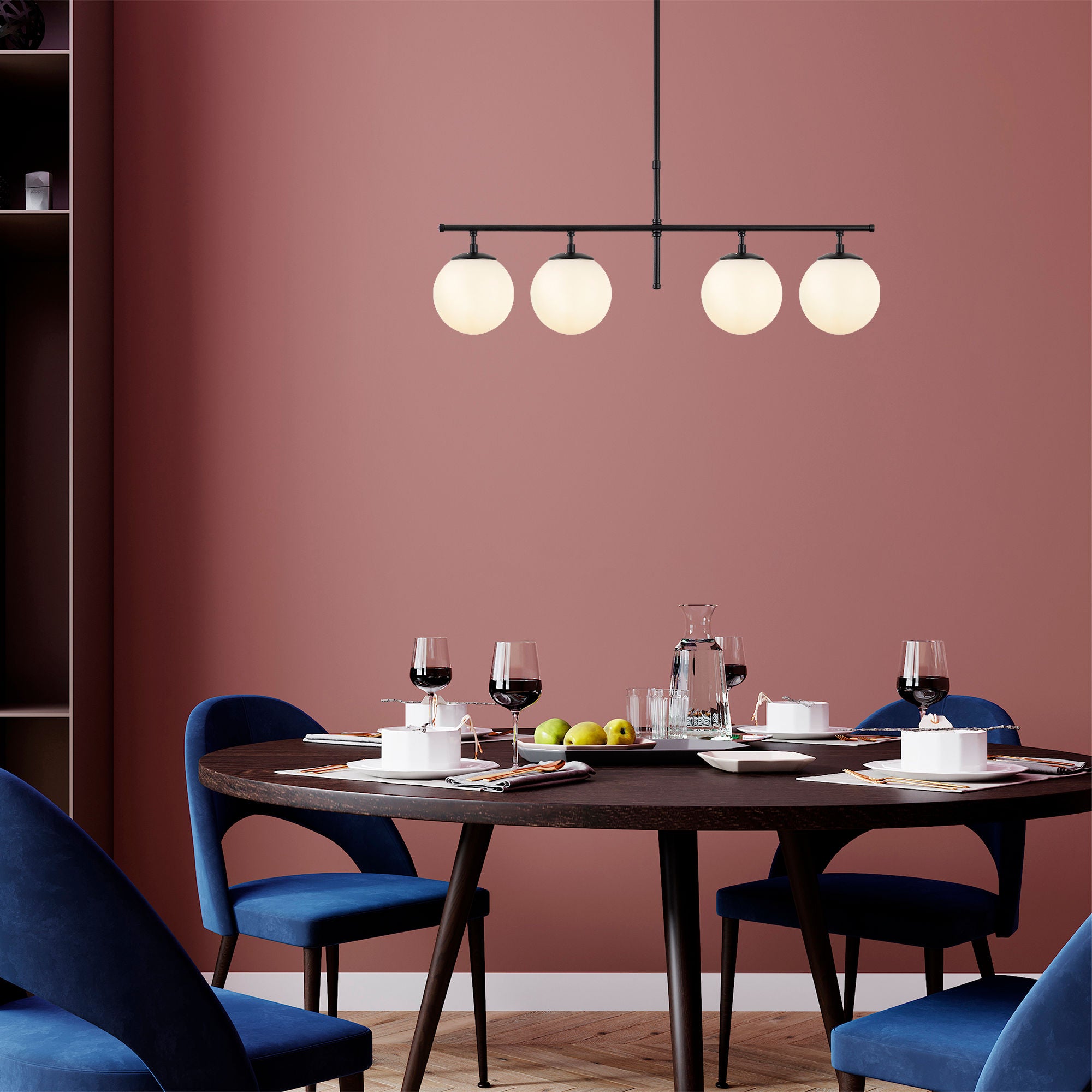 Candeeiro de Teto – 81 x 15 x 36-76 cm – Preto e Creme – Metal e Vidro