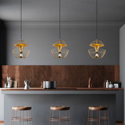 Candeeiro de Teto – 30x30x45-135 cm – Dourado – Metal