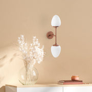 Candeeiro de Parede elegante em cobre, corpo de metal, 12 x 23 x 56 cm | IP20, 2 soquetes E14, design boêmio e escandinavo | Ideal para hotéis e espaços modernos