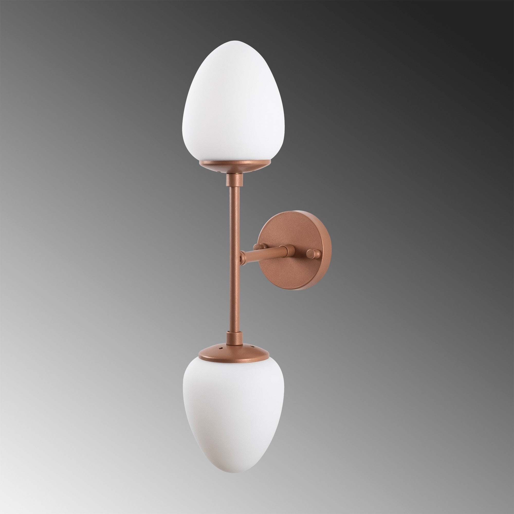 Candeeiro de Parede elegante em cobre, corpo de metal, 12 x 23 x 56 cm | IP20, 2 soquetes E14, design boêmio e escandinavo | Ideal para hotéis e espaços modernos