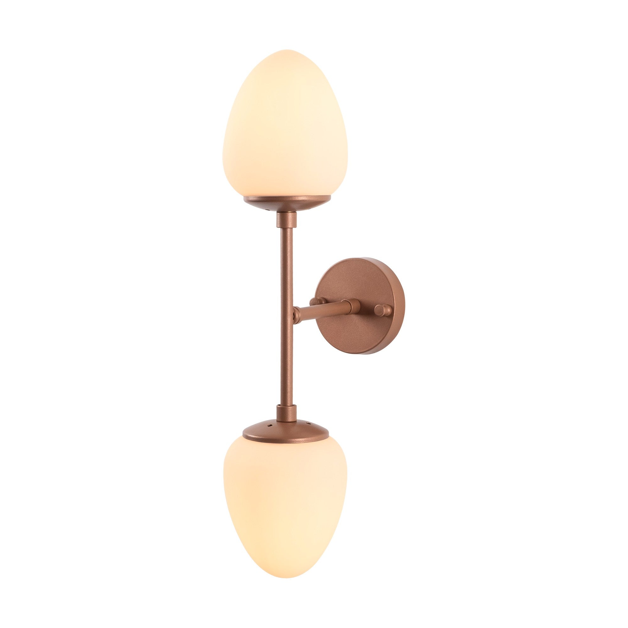 Candeeiro de Parede elegante em cobre, corpo de metal, 12 x 23 x 56 cm | IP20, 2 soquetes E14, design boêmio e escandinavo | Ideal para hotéis e espaços modernos