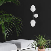 Candeeiro de Parede branca elegante, corpo de metal com tampa de vidro, 12 x 23 x 56 cm | IP20, 2 soquetes E14, máx. 40 W | Ideal para decoração boêmia e escandinava