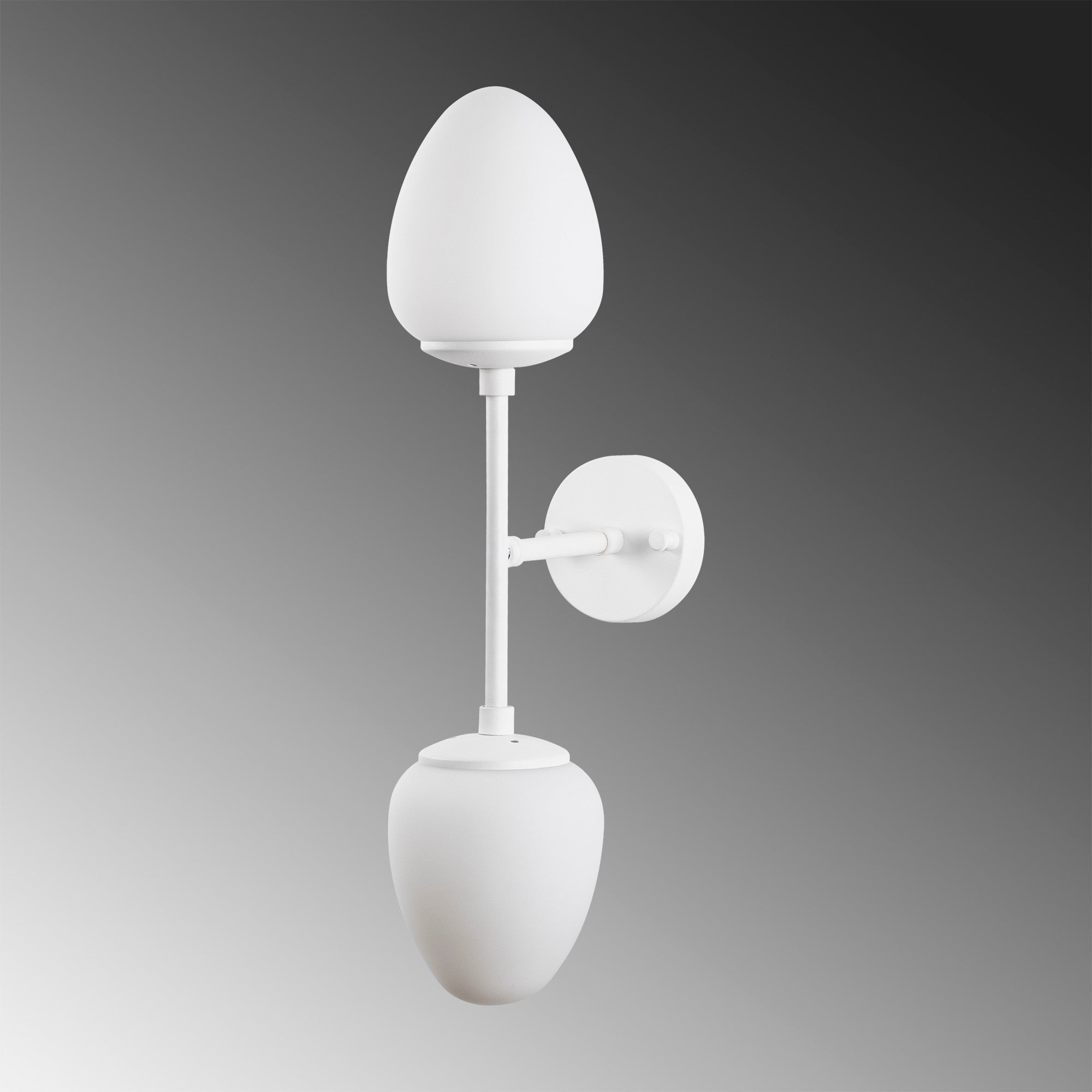 Candeeiro de Parede branca elegante, corpo de metal com tampa de vidro, 12 x 23 x 56 cm | IP20, 2 soquetes E14, máx. 40 W | Ideal para decoração boêmia e escandinava