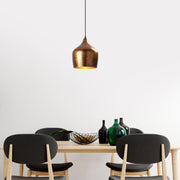 Candeeiro de Teto elegante de cobre, 20 x 20 x 35 cm, altura ajustável até 125 cm | Corpo de metal, design barroco e escandinavo | Soquete E27, máx. 40 W, IP20