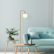 Candeeiro de Pé elegante com corpo de metal e tampa de vidro, acabamento em cobre vintage, 27 x 27 x 146 cm | Soquete E14, design escandinavo moderno, perfeita para decoração de casa