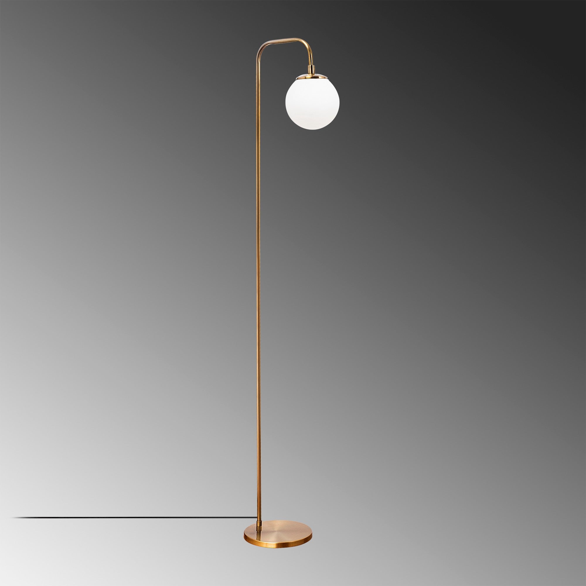 Candeeiro de Pé elegante com corpo de metal e tampa de vidro, acabamento em cobre vintage, 27 x 27 x 146 cm | Soquete E14, design escandinavo moderno, perfeita para decoração de casa