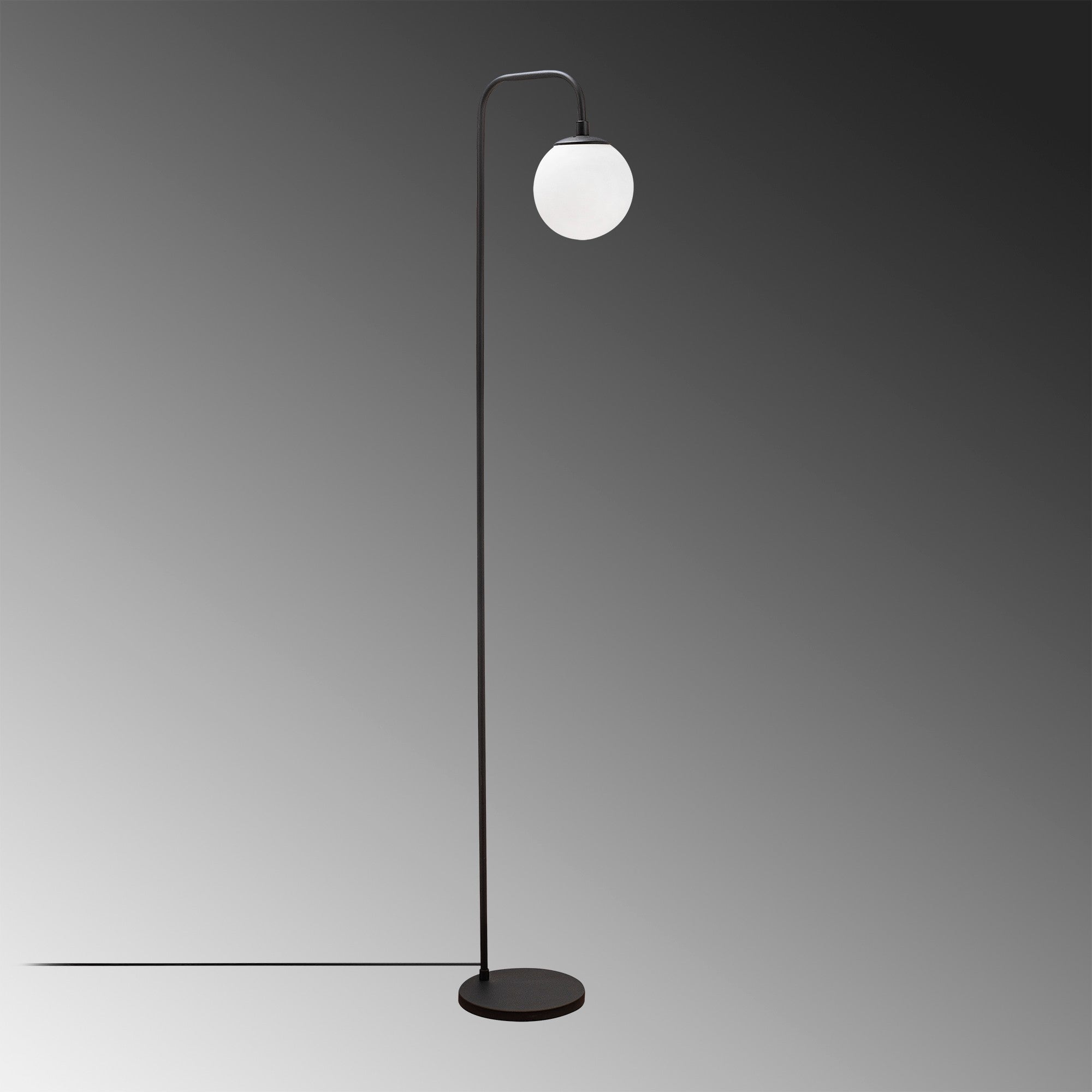 Candeeiro de Pé moderna com corpo de metal e base de vidro, preta e creme, 27 x 27 x 146 cm | Soquete E14, design industrial elegante para casa e escritório