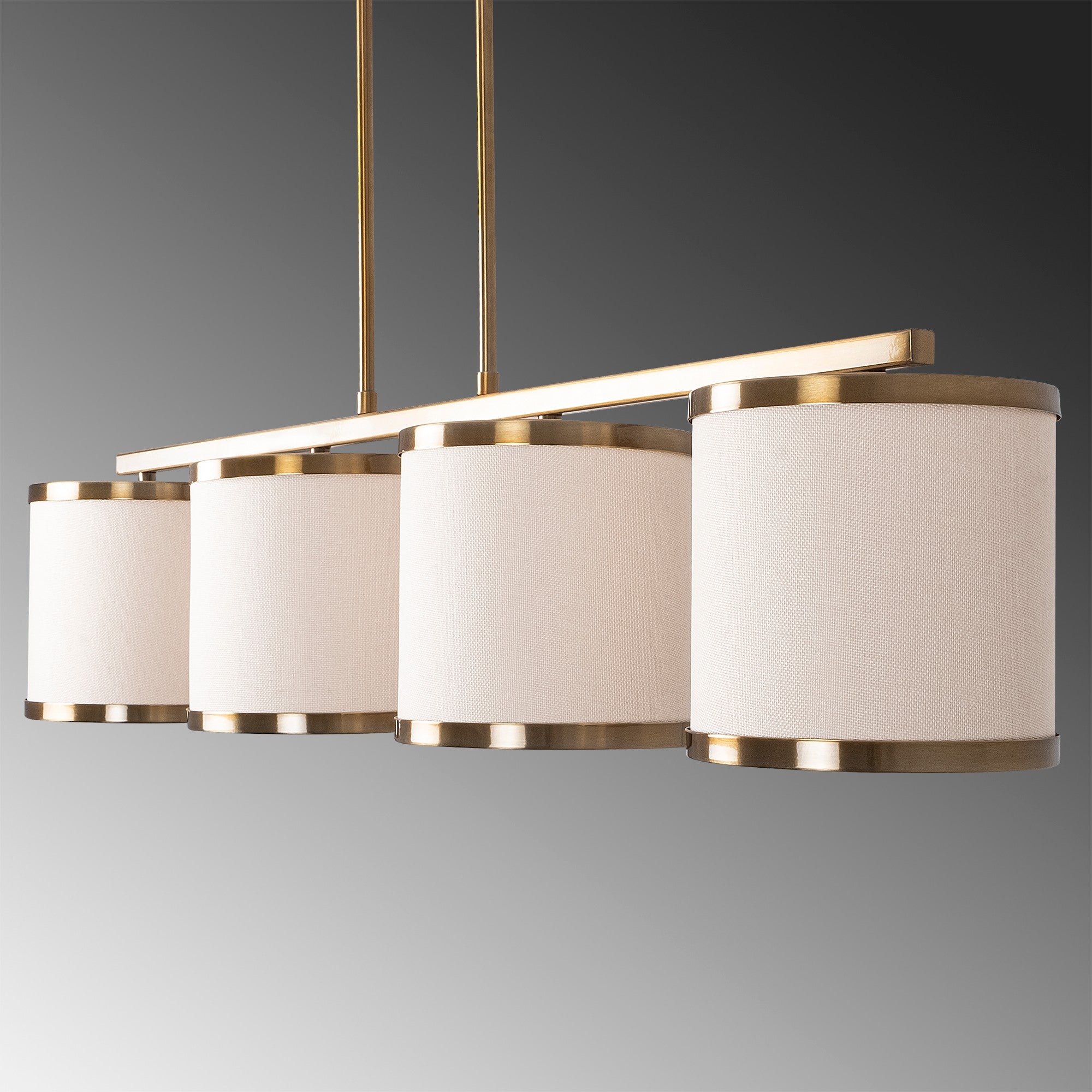 Candeeiro de Teto Vintage Elegante, Corpo em Metal, 107 x 20 x 68 cm | 4 Soquetes E27, Máx. 40 W | Design Glamouroso para Espaços Modernos, Lâmpada Não Inclusa