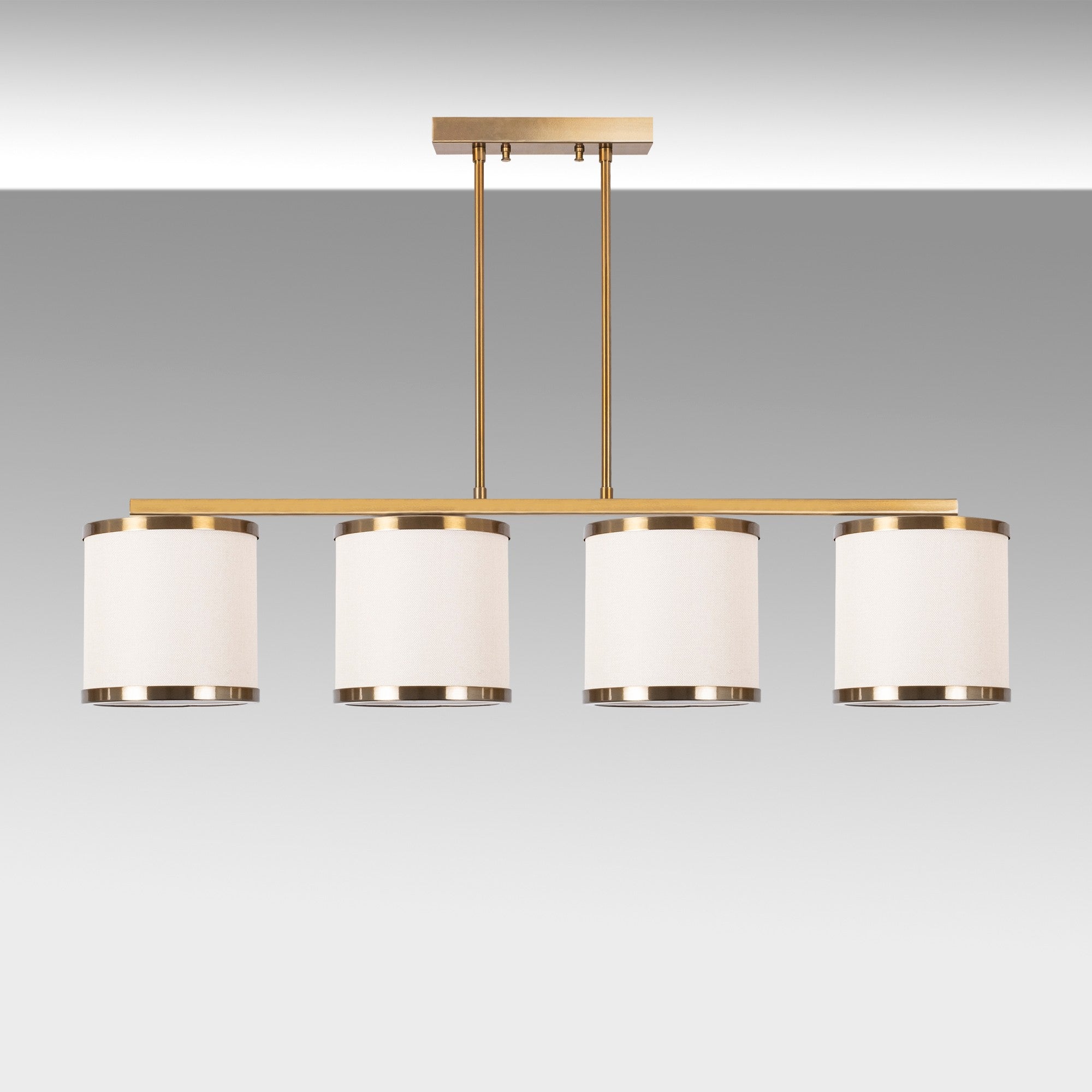 Candeeiro de Teto Vintage Elegante, Corpo em Metal, 107 x 20 x 68 cm | 4 Soquetes E27, Máx. 40 W | Design Glamouroso para Espaços Modernos, Lâmpada Não Inclusa