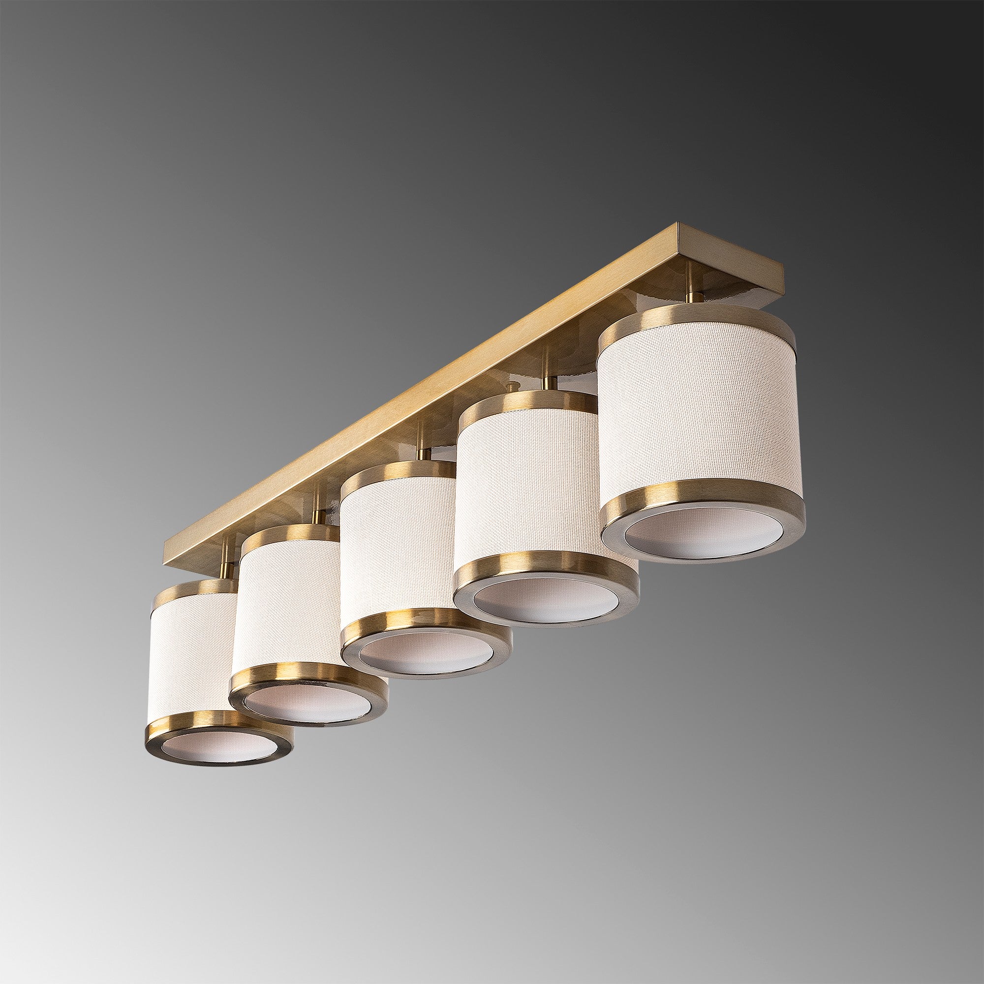 Candeeiro de Teto Vintage Elegante, Corpo em Metal, 84 x 15 x 21 cm | 5 Soquetes E27, Máx. 40 W | Design Glamouroso para Espaços Modernos, Lâmpada Não Inclusa