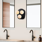 Candeeiro de Parede moderna com corpo de metal e tampa de vidro, preta e creme, 37 x 44 x 45 cm | 3 soquetes E14, máx. 40 W | Design industrial e escandinavo elegante