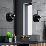 Candeeiro de Parede preta moderna, corpo de metal com tampa de vidro, 37 x 44 x 45 cm | 3 soquetes E14, máx. 40 W | Design industrial e escandinavo elegante para decoração de casa