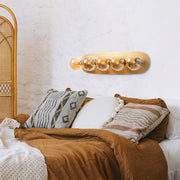 Candeeiro de Parede elegante com corpo de metal e tampa de vidro, acabamento dourado, 90 x 23 x 26 cm | 5 soquetes E14, máx. 40 W | Design escandinavo moderno para espaços glamorosos