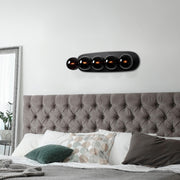 Candeeiro de Parede preta moderna, corpo de metal com tampa de vidro, 90 x 23 x 26 cm | 5 soquetes E14, IP20, design industrial e escandinavo | Perfeito para decoração de casa