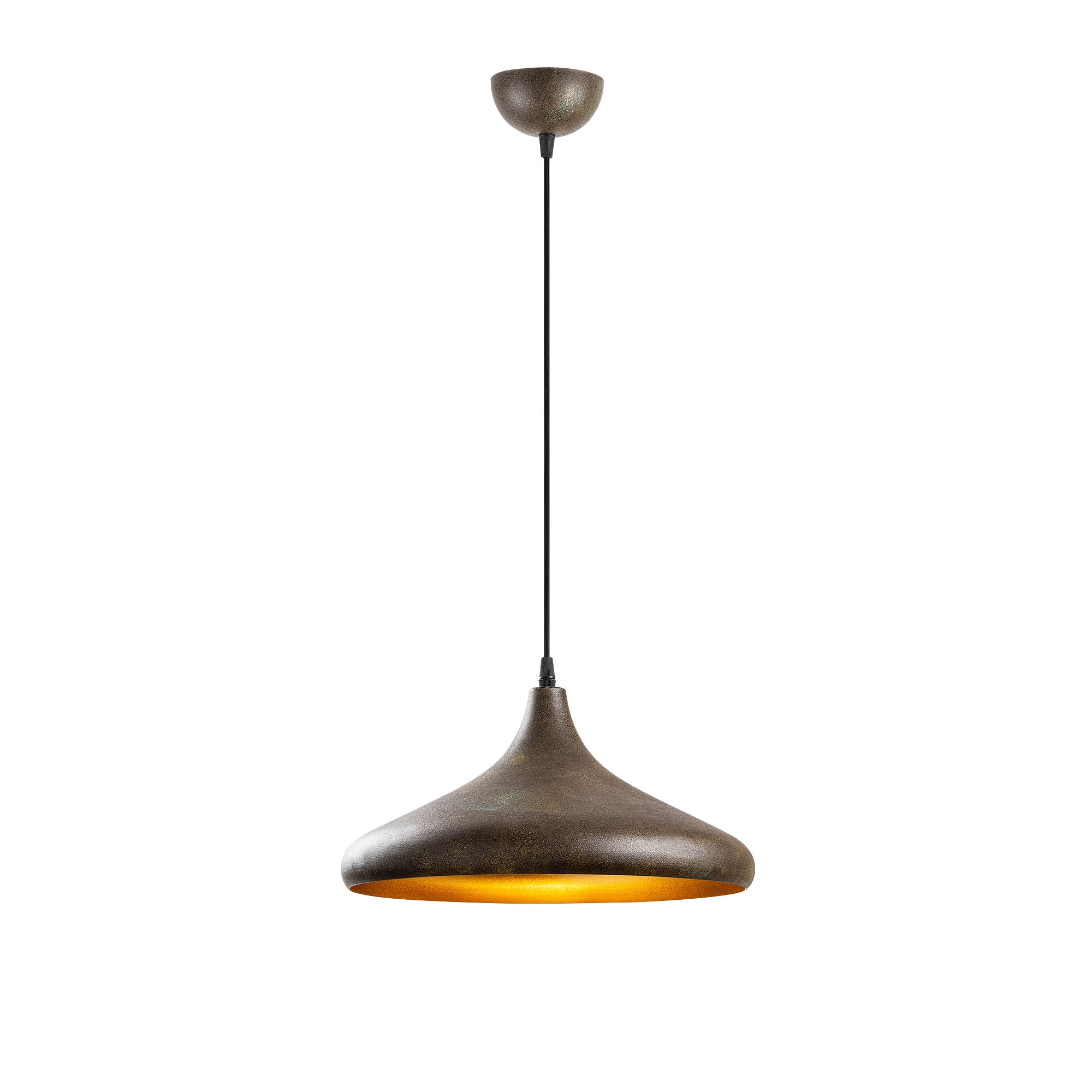 Candeeiro de Teto moderno de pátina, corpo de metal, 35 x 35 x 114 cm, altura ajustável, soquete E27, design industrial e escandinavo, perfeito para decoração de casa