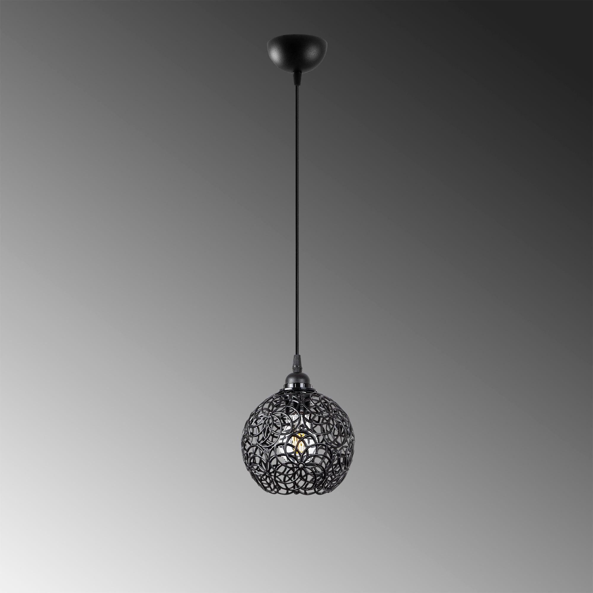 Candeeiro de Teto Preto Moderno, Corpo em Metal, 17 x 17 x 118 cm, Altura Ajustável, Soquete E27, IP20 | Design Industrial Elegante para Casa e Escritório