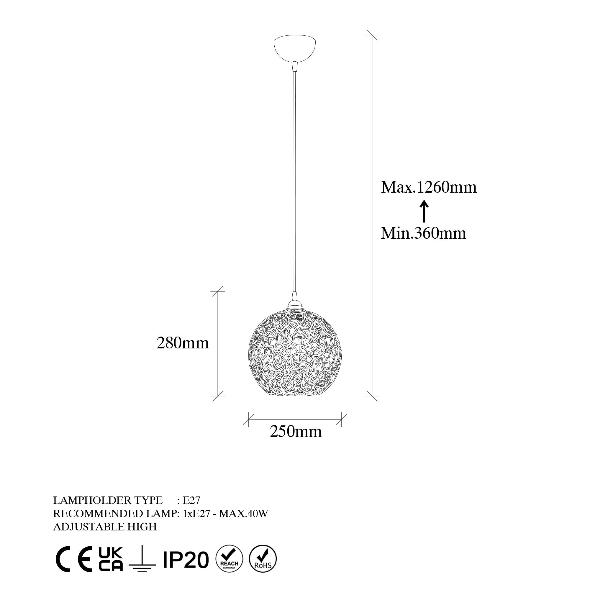 Candeeiro de Teto preto moderno, corpo de metal, altura ajustável 25x25x126 cm, soquete E27 máx. 40 W, design industrial elegante para iluminação residencial e de escritório