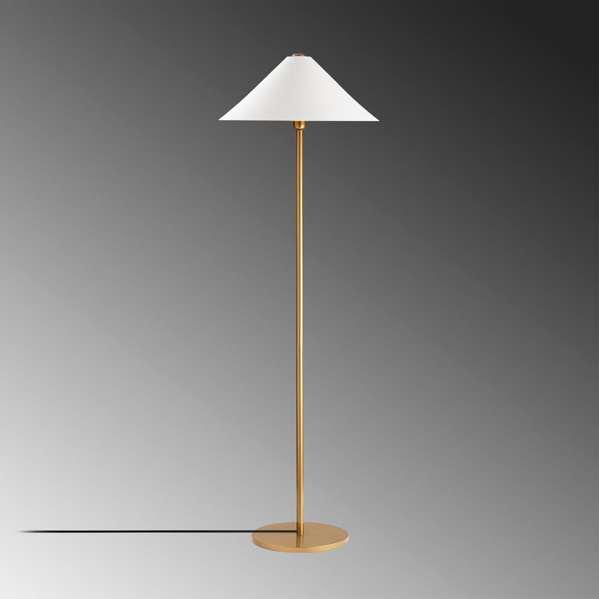 Candeeiro de Pé Moderna com Corpo em Metal, Acabamento Dourado, 46 x 46 x 150 cm | Soquete E27, 40 W máx., Cabo de 200 cm | Iluminação Elegante para Decoração Glamourosa e Escandinava