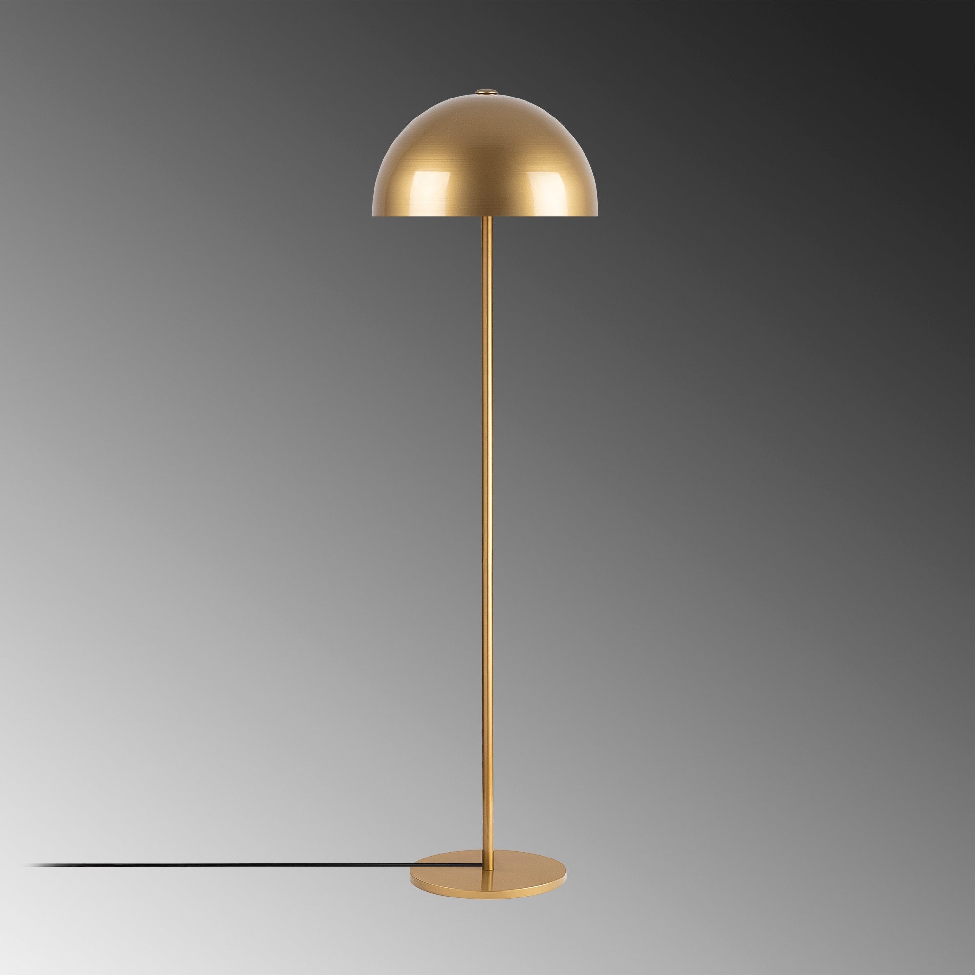 Candeeiro de Pé elegante com corpo de metal, acabamento dourado, 40 x 40 x 154 cm | Soquete E27, 40 W máx., cabo de 200 cm | Perfeita para interiores modernos e glamourosos