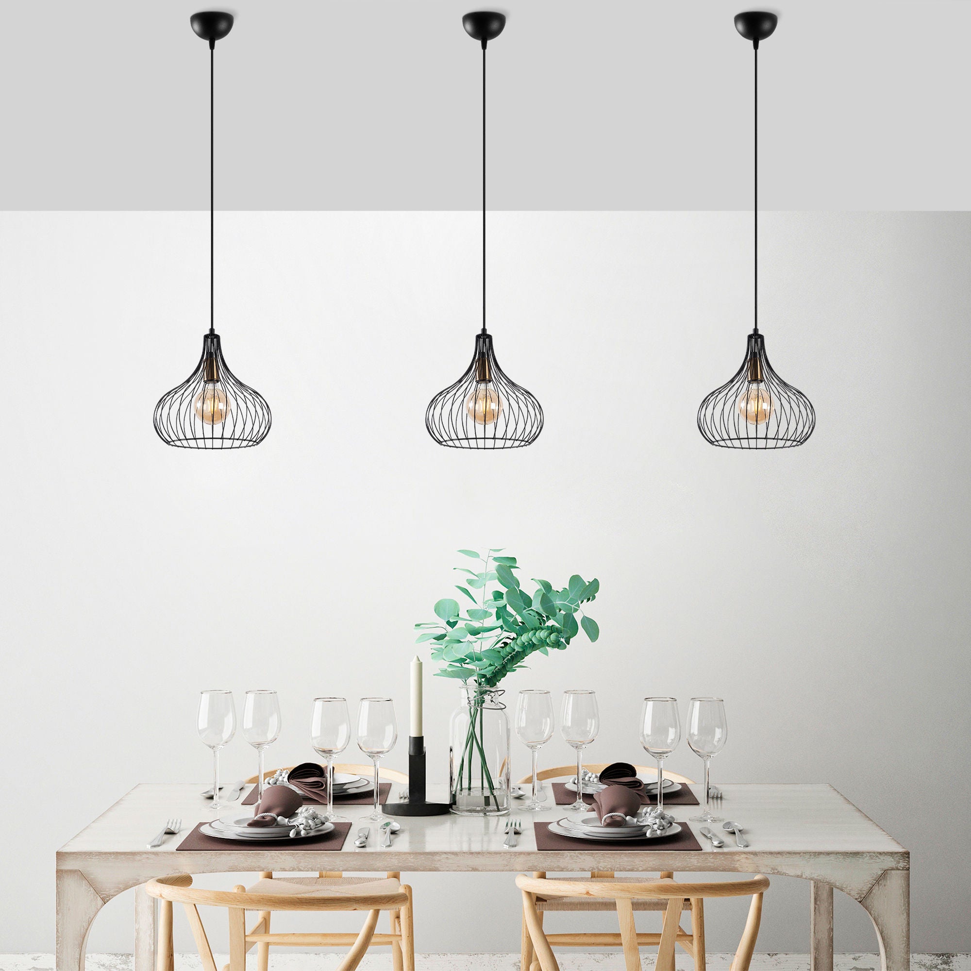 Candeeiro de Teto Industrial, Preto e Antigo, 22 x 22 x 120 cm | Corpo de Metal, Altura Ajustável, Soquete E27, Perfeito para Decoração Moderna