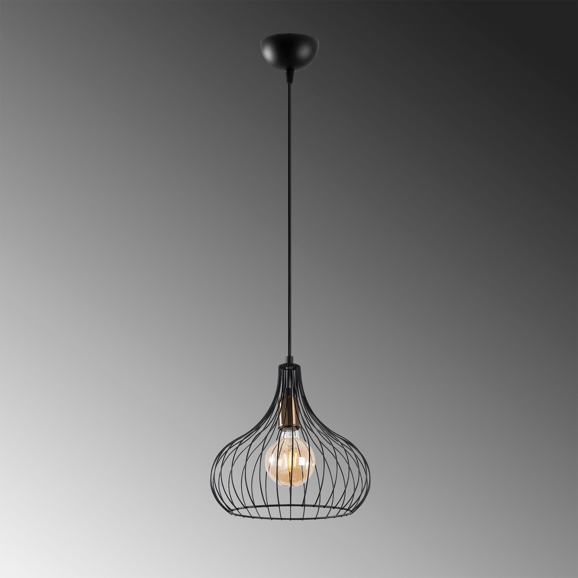 Candeeiro de Teto Industrial, Preto e Antigo, 22 x 22 x 120 cm | Corpo de Metal, Altura Ajustável, Soquete E27, Perfeito para Decoração Moderna