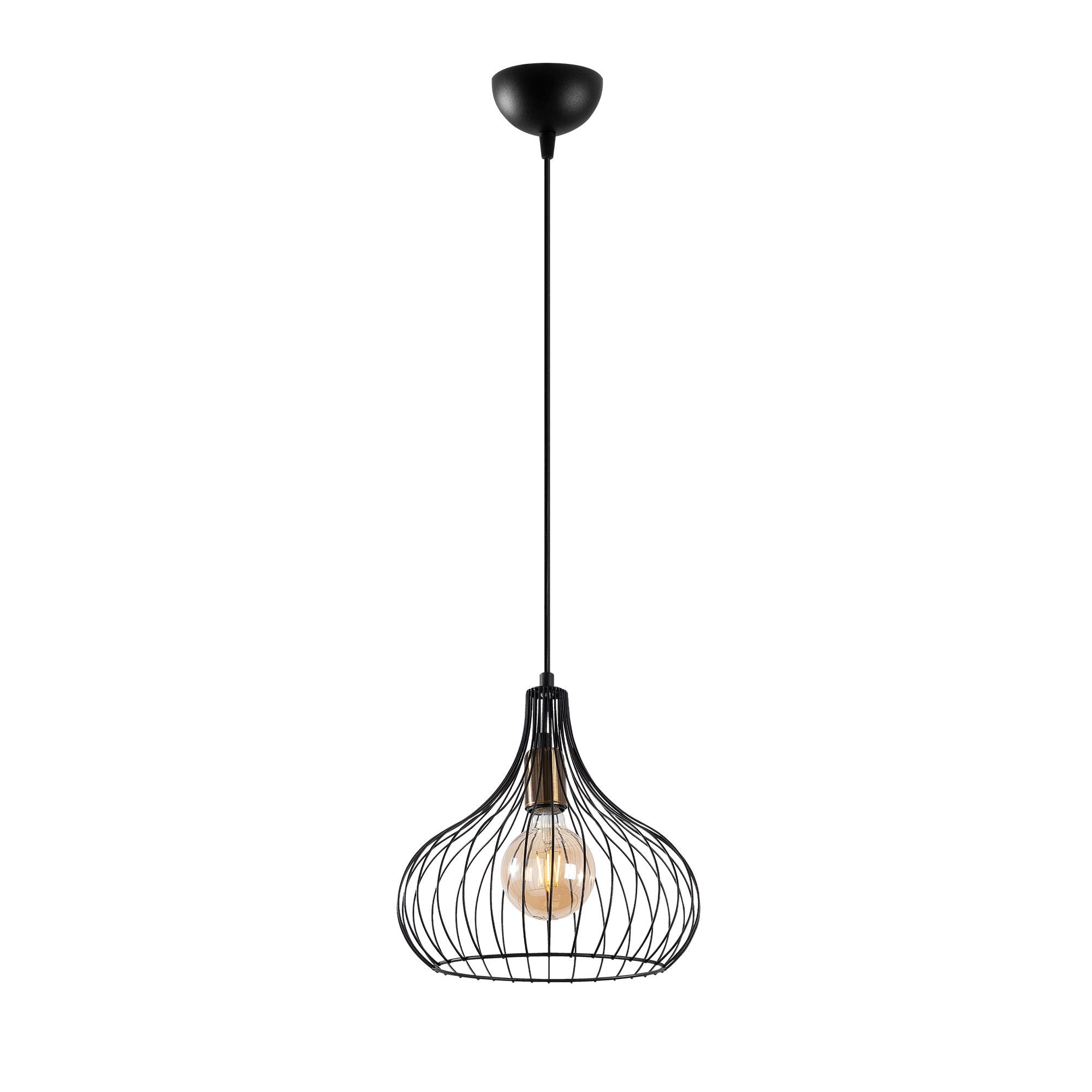 Candeeiro de Teto Industrial, Preto e Antigo, 22 x 22 x 120 cm | Corpo de Metal, Altura Ajustável, Soquete E27, Perfeito para Decoração Moderna