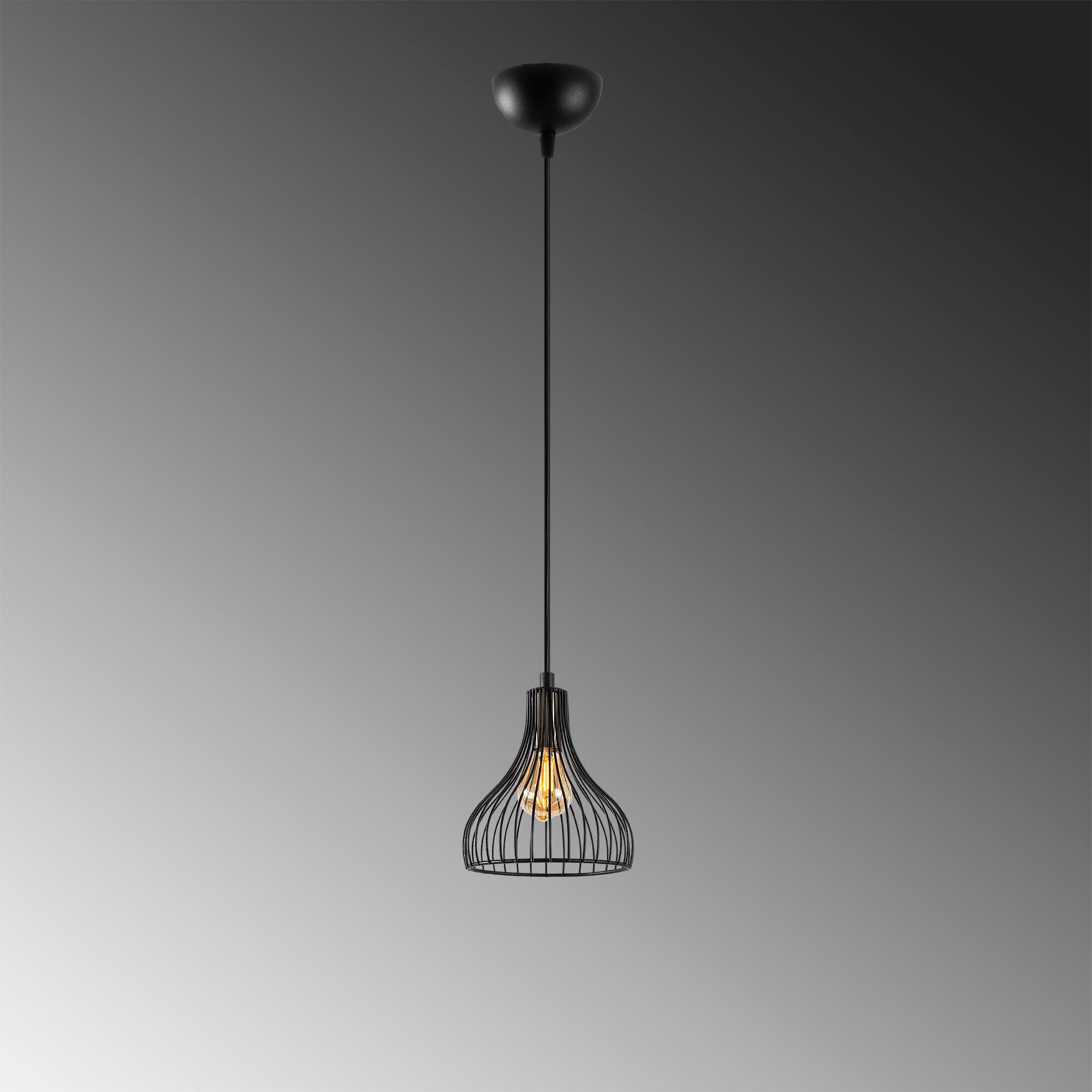 Candeeiro de Teto Industrial com Corpo em Metal, Acabamento Preto e Antigo, 20 x 20 x 117 cm | Altura Ajustável, Soquete E27, Perfeito para Espaços Modernos