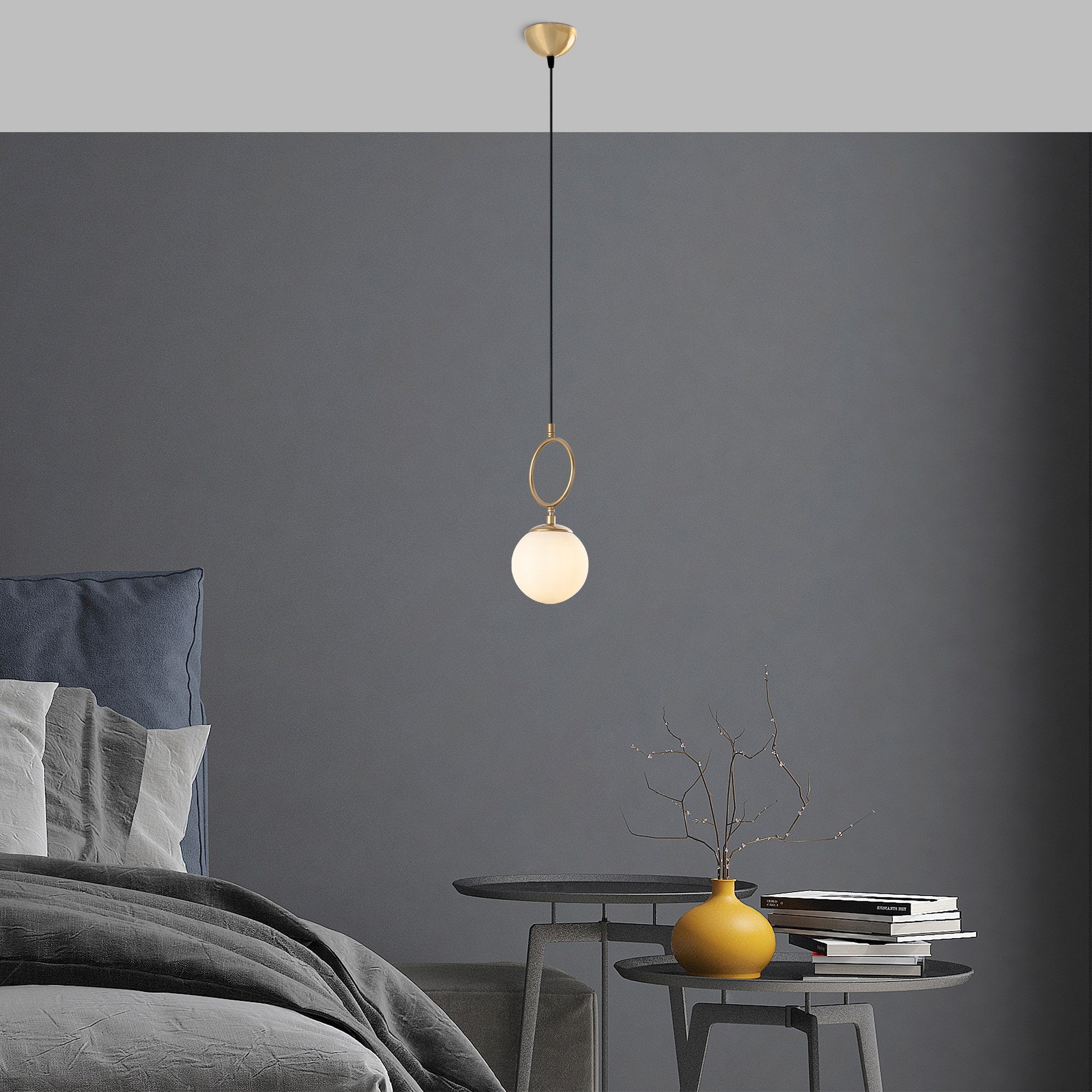 Candeeiro de Teto elegante de ouro, corpo de metal, 15 cm de largura, altura ajustável (41-127 cm), IP20, soquete E14, perfeito para salas de estar e jantar modernas