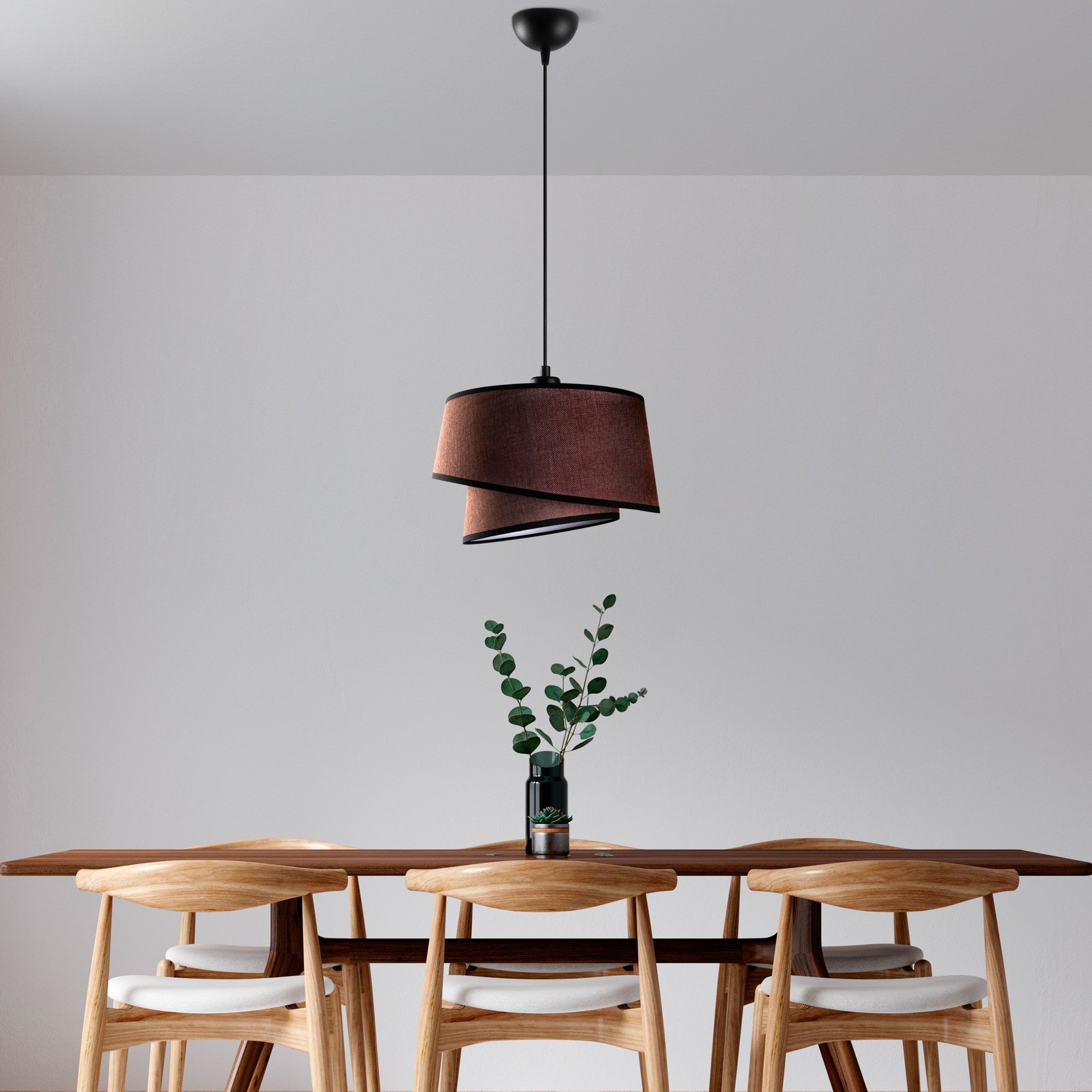 Candeeiro de Teto – 30-120 cm – Castanho escuro – Metal