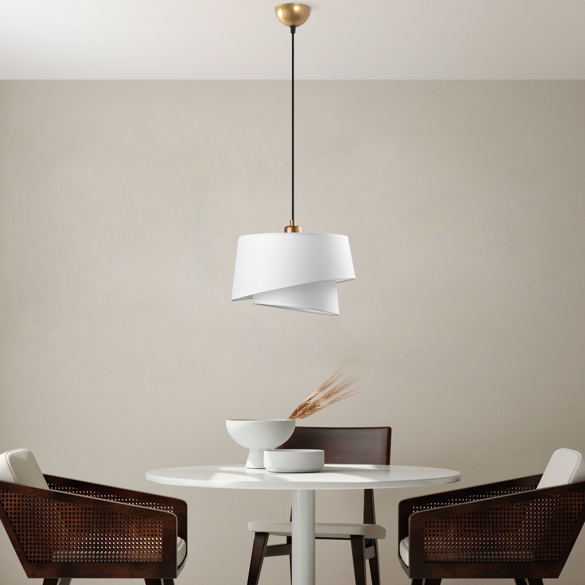 Candeeiro de Teto – Ajustável 30-120 cm – Branco – Metálico