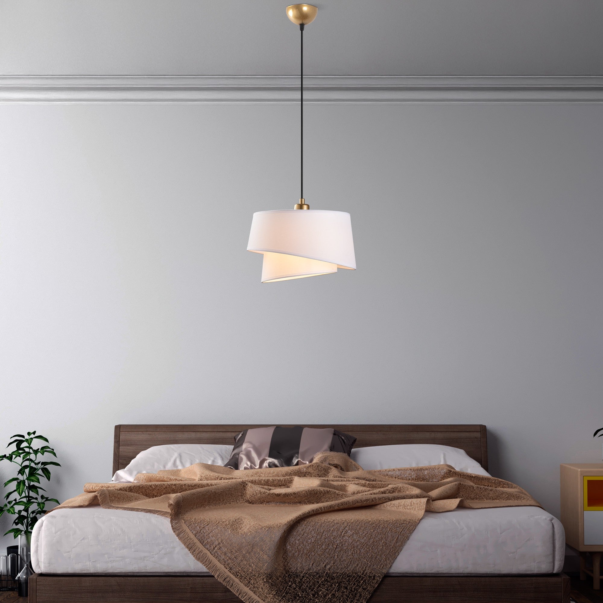 Candeeiro de Teto – Ajustável 30-120 cm – Branco – Metálico