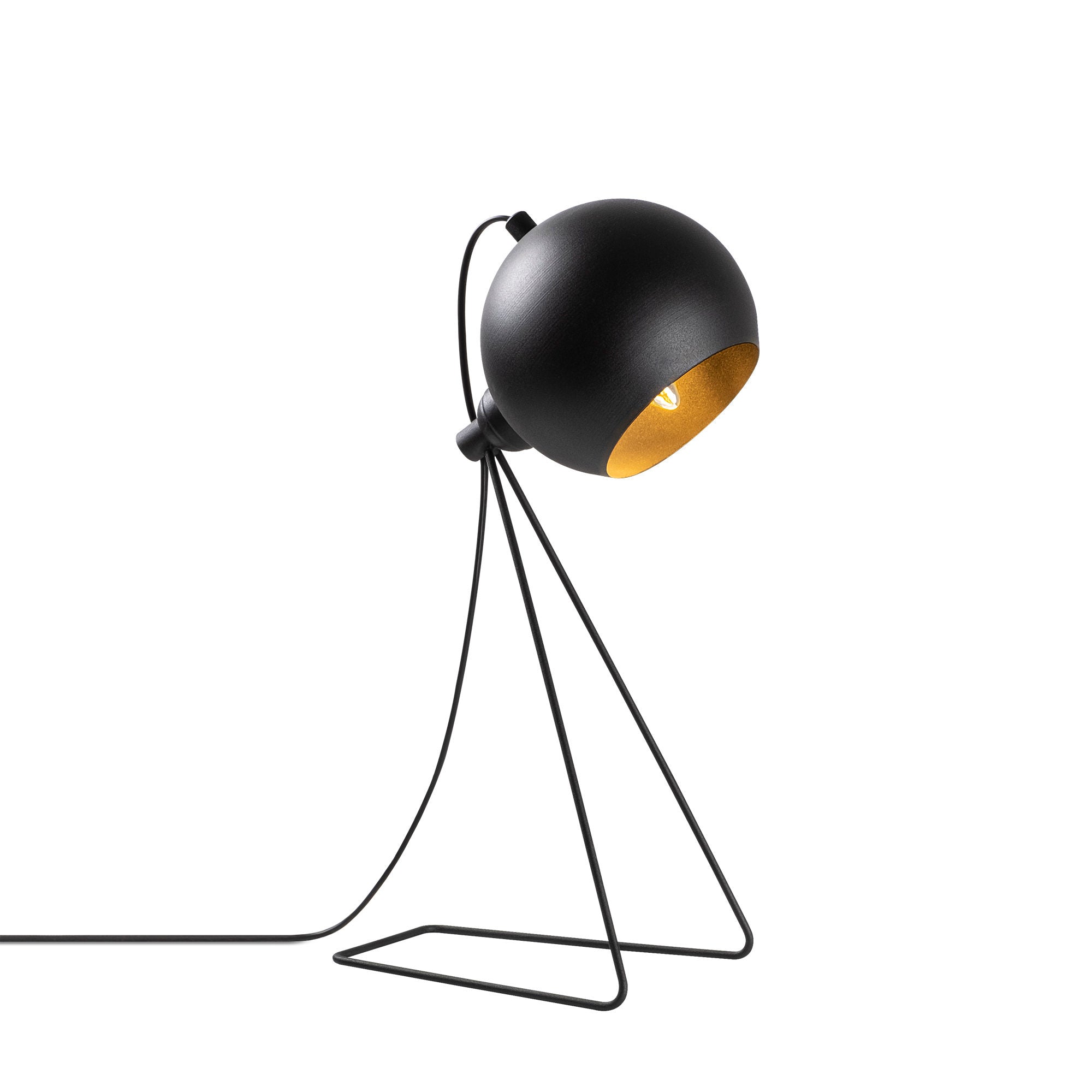 Candeeiro de Mesa Elegante em Metal, Preta e Dourada, 28 x 15 x 45 cm | Soquete E14, 40 W máx., Cabo de 200 cm, Interruptor Liga/Desliga | Design Industrial Escandinavo Moderno