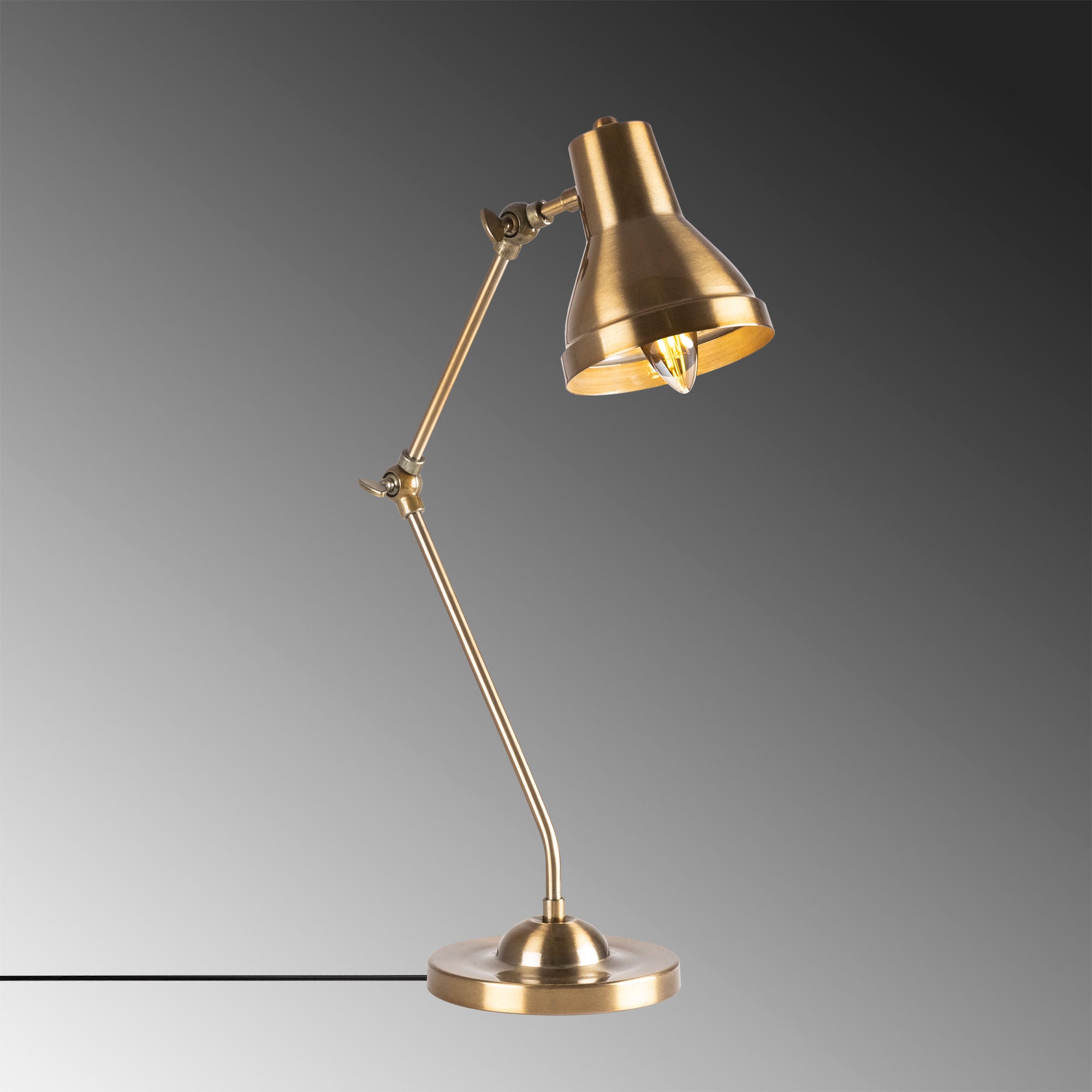 Candeeiro de Mesa Elegante com Corpo em Metal, Acabamento em Cobre Vintage, 16 x 27 x 55 cm | Soquete E14, 40 W Máx., Cabo de 200 cm | Ideal para Decoração Moderna e Escandinava