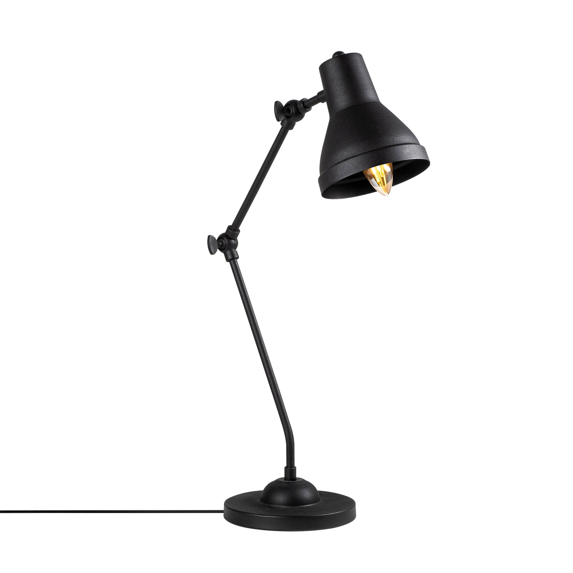 Candeeiro de Mesa Moderna com Corpo em Metal, Preta e Dourada, 16 x 27 x 55 cm | Soquete E14, 40 W máx., Cabo de 200 cm, Design Industrial Elegante para Casa e Escritório