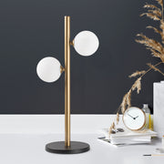 Candeeiro de Mesa moderna com corpo de metal e tampa de vidro, design vintage, 26 x 18 x 52 cm, 2 soquetes G9, cabo de 200 cm, perfeita para decoração glamorosa e escandinava