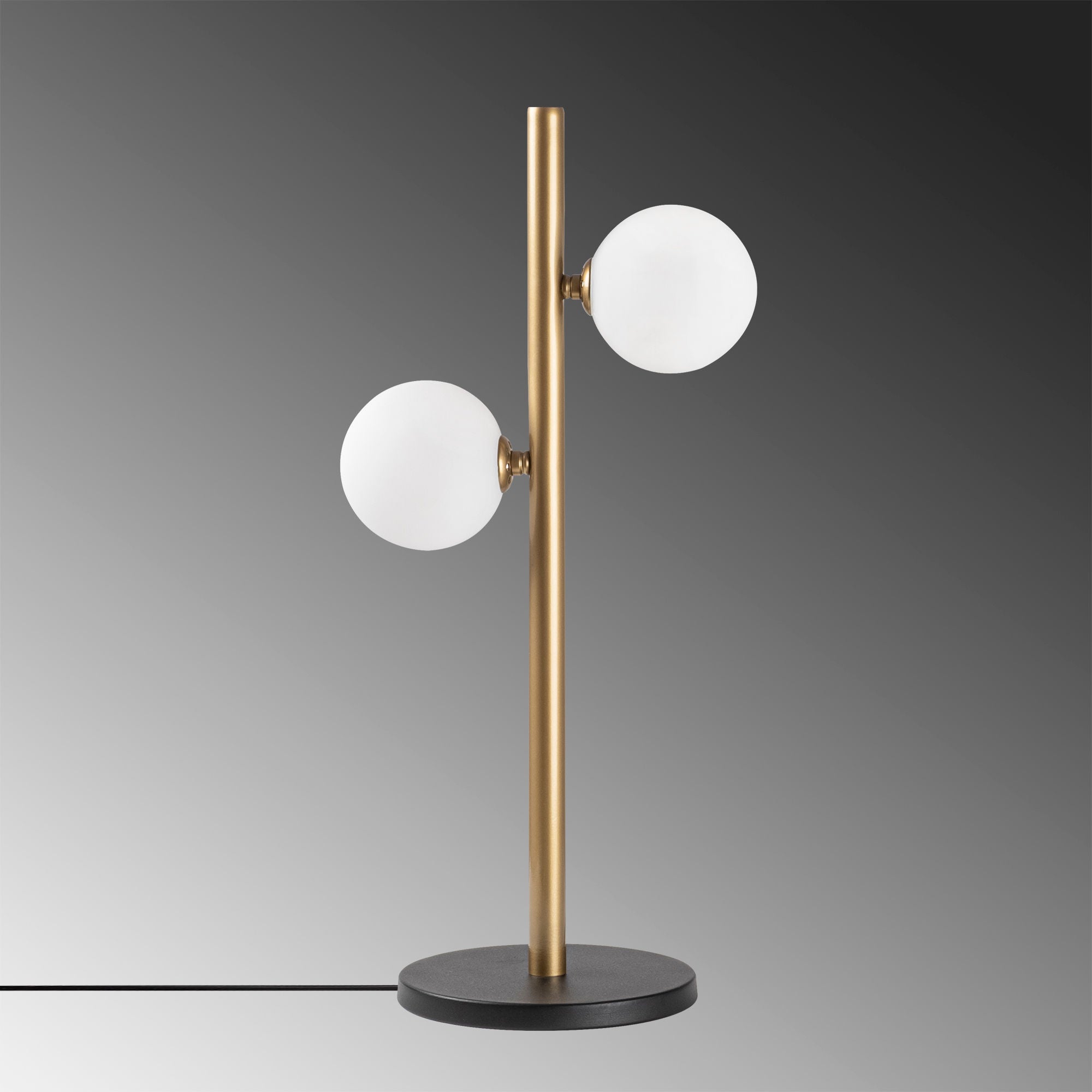 Candeeiro de Mesa moderna com corpo de metal e tampa de vidro, design vintage, 26 x 18 x 52 cm, 2 soquetes G9, cabo de 200 cm, perfeita para decoração glamorosa e escandinava