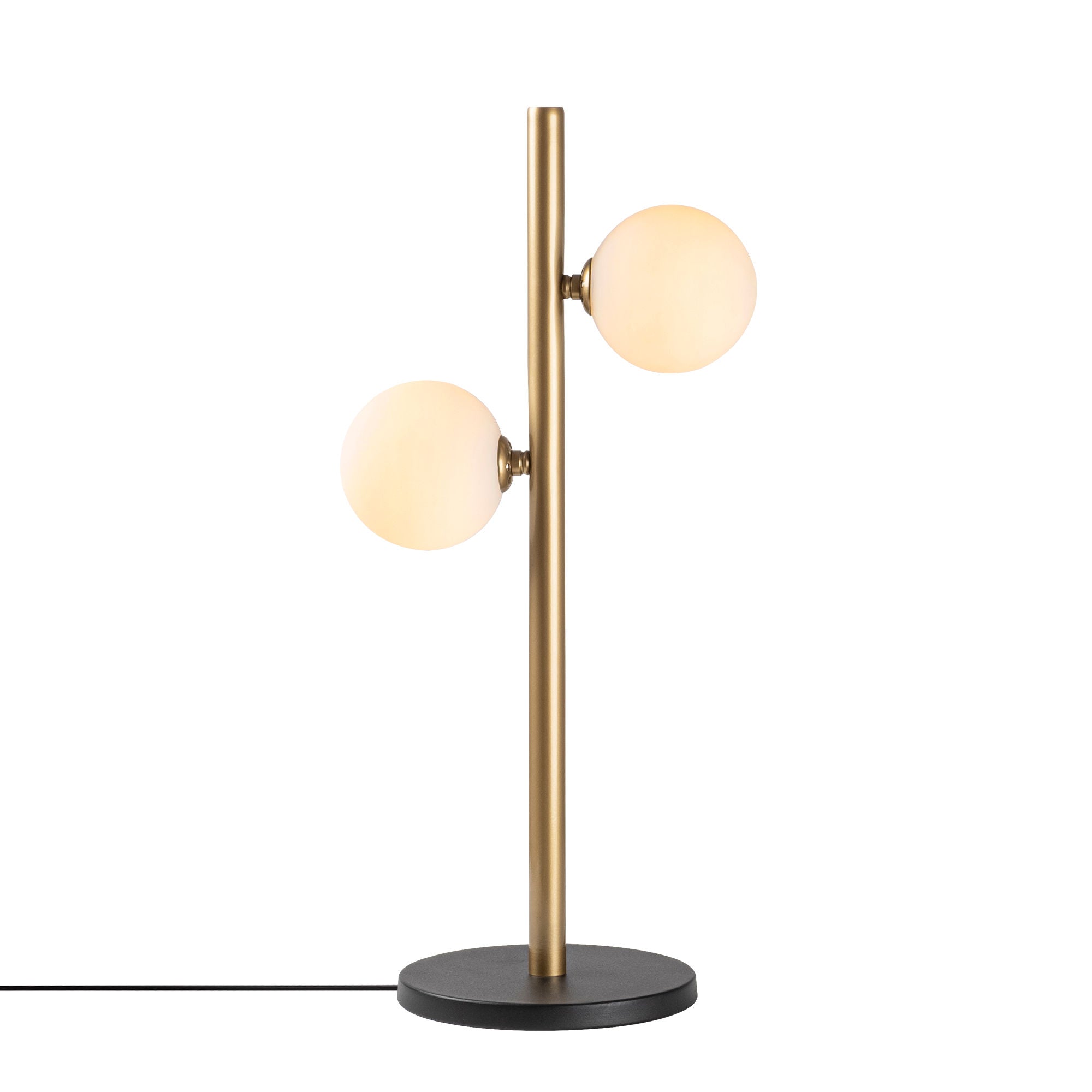 Candeeiro de Mesa moderna com corpo de metal e tampa de vidro, design vintage, 26 x 18 x 52 cm, 2 soquetes G9, cabo de 200 cm, perfeita para decoração glamorosa e escandinava