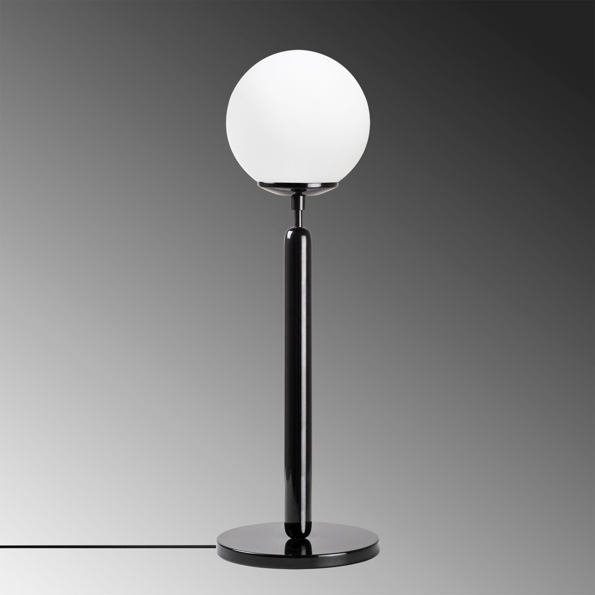 Candeeiro de Mesa moderna com corpo de metal e tampa de vidro, preta e creme, 18 x 18 x 52 cm | Soquete E14, 40 W máx., cabo de 200 cm | Design industrial e escandinavo elegante